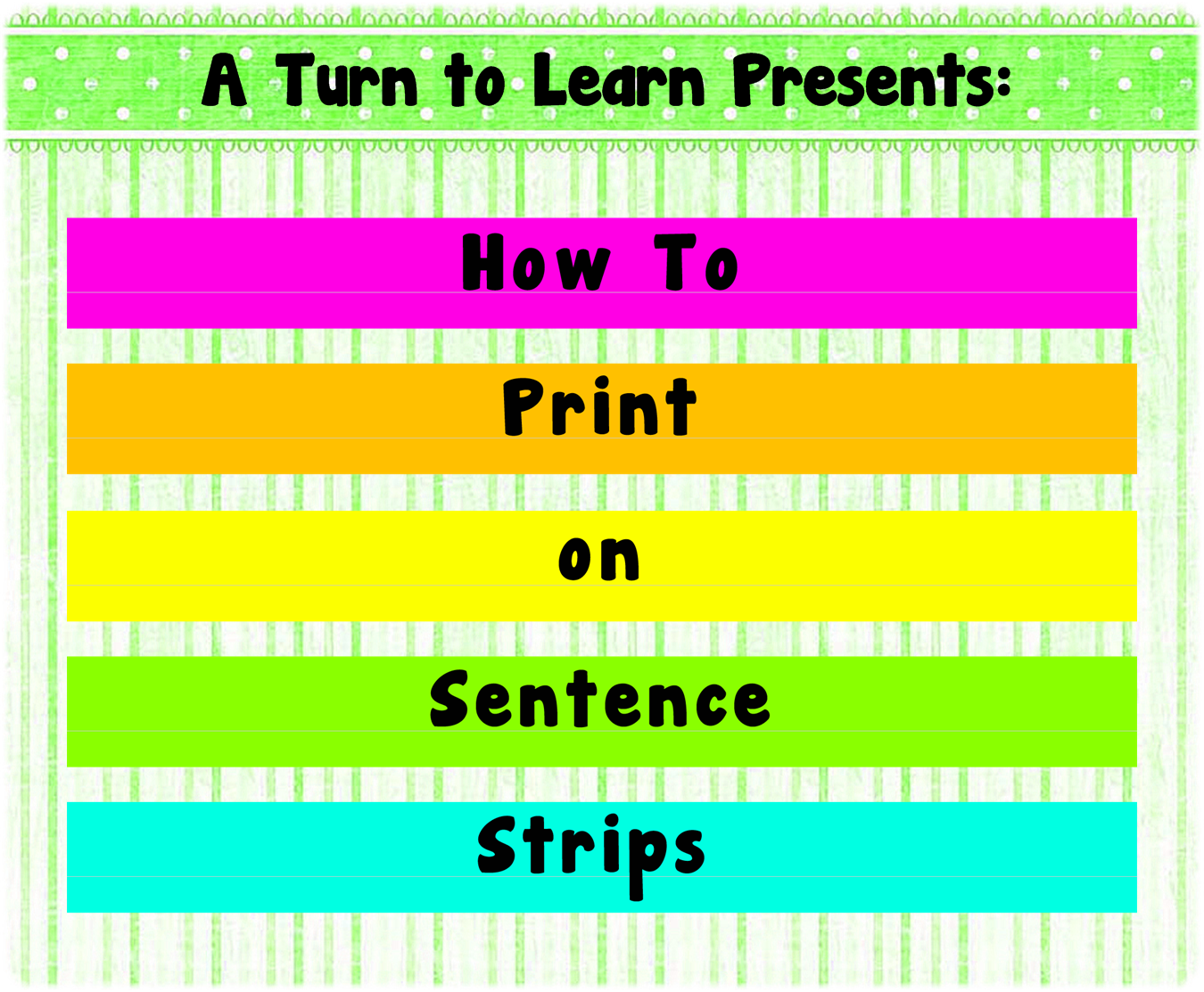Classroom Freebies Too Print On Sentence Strips