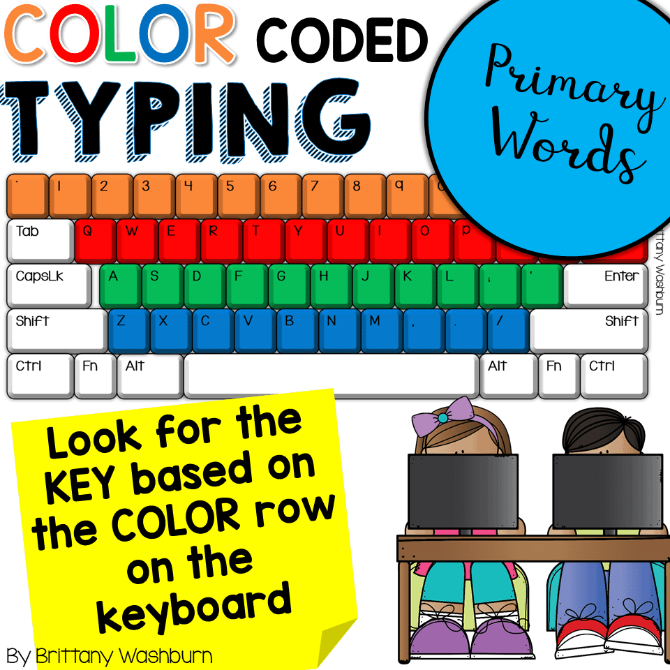 Color Coded Typing Primary Words 