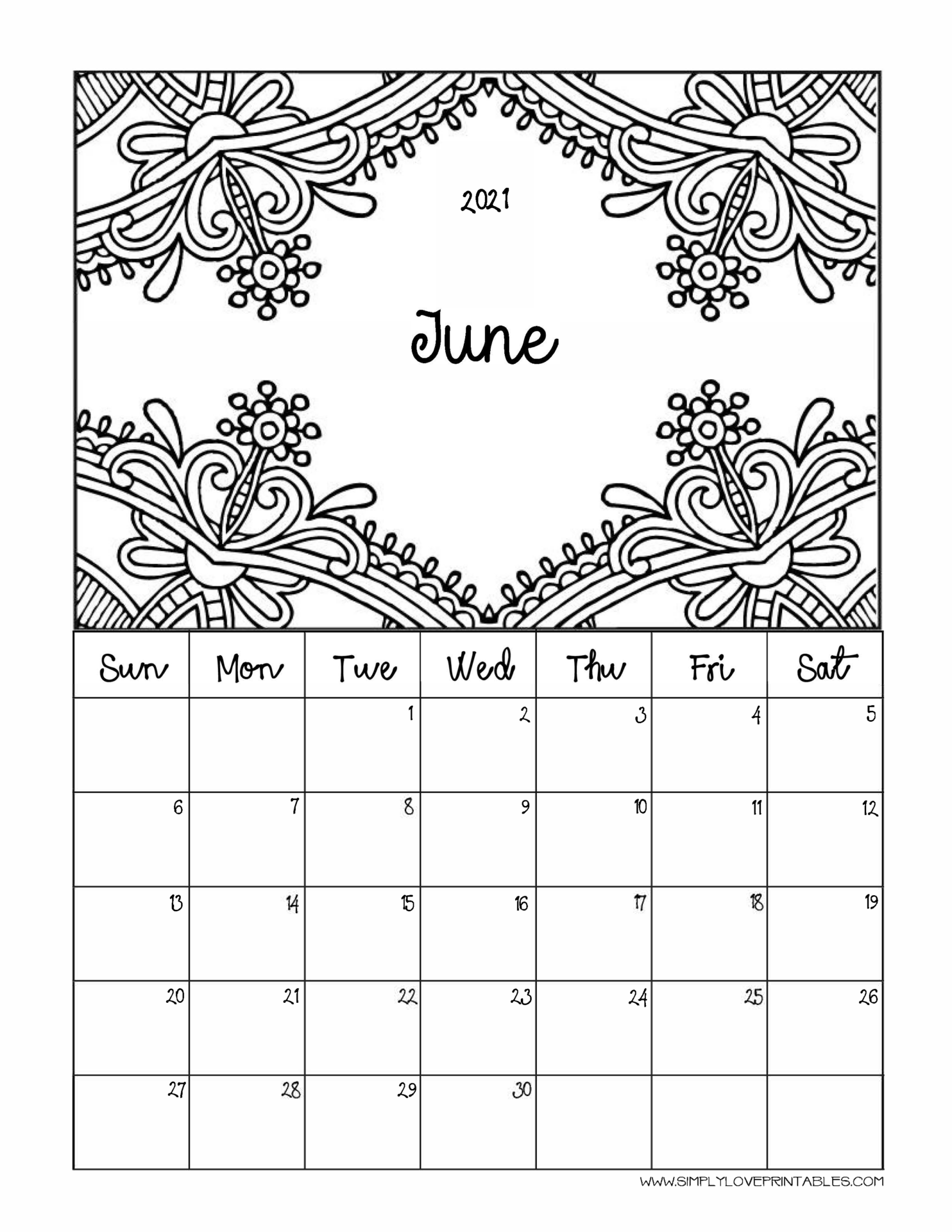 Coloring Calendar For Adults Archives Simply Love Printables