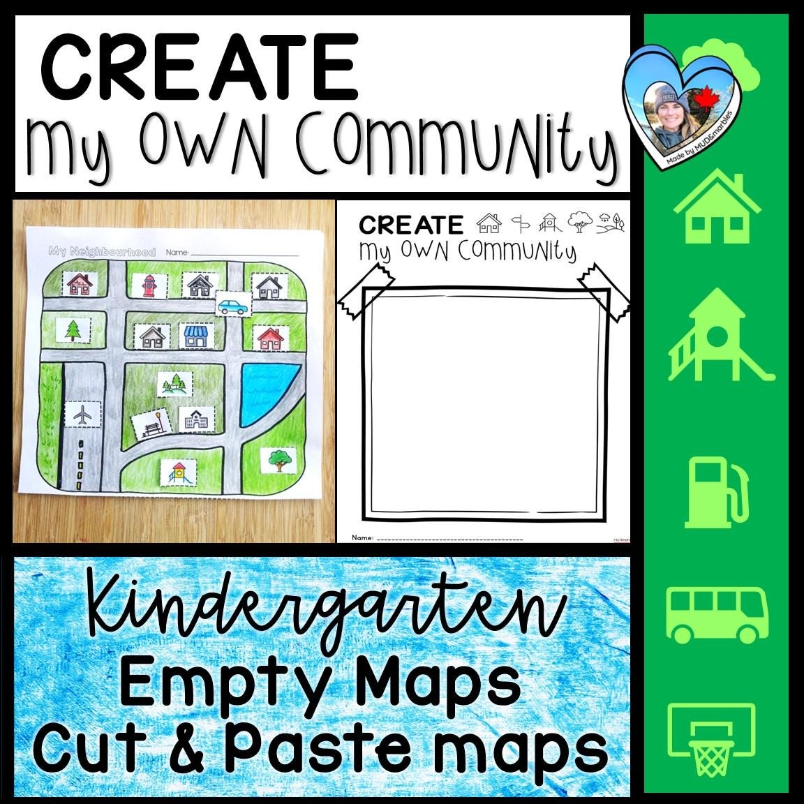 Community Map Making Activity For Kindergarten Preschool Social Studies Maps Cut Paste Maps Etsy