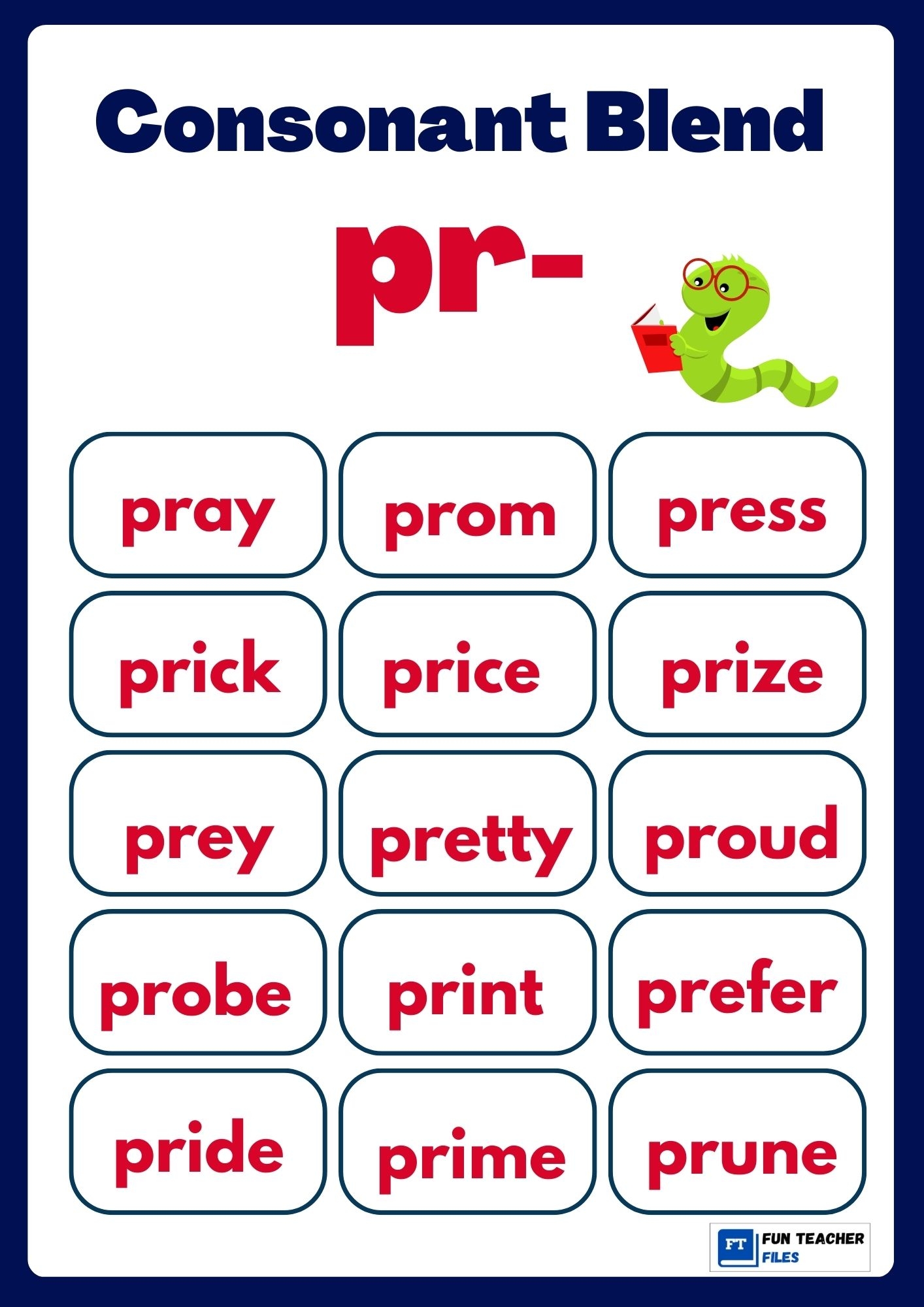 Consonant Blends Chart Printable Consonant Blends Chart Printable