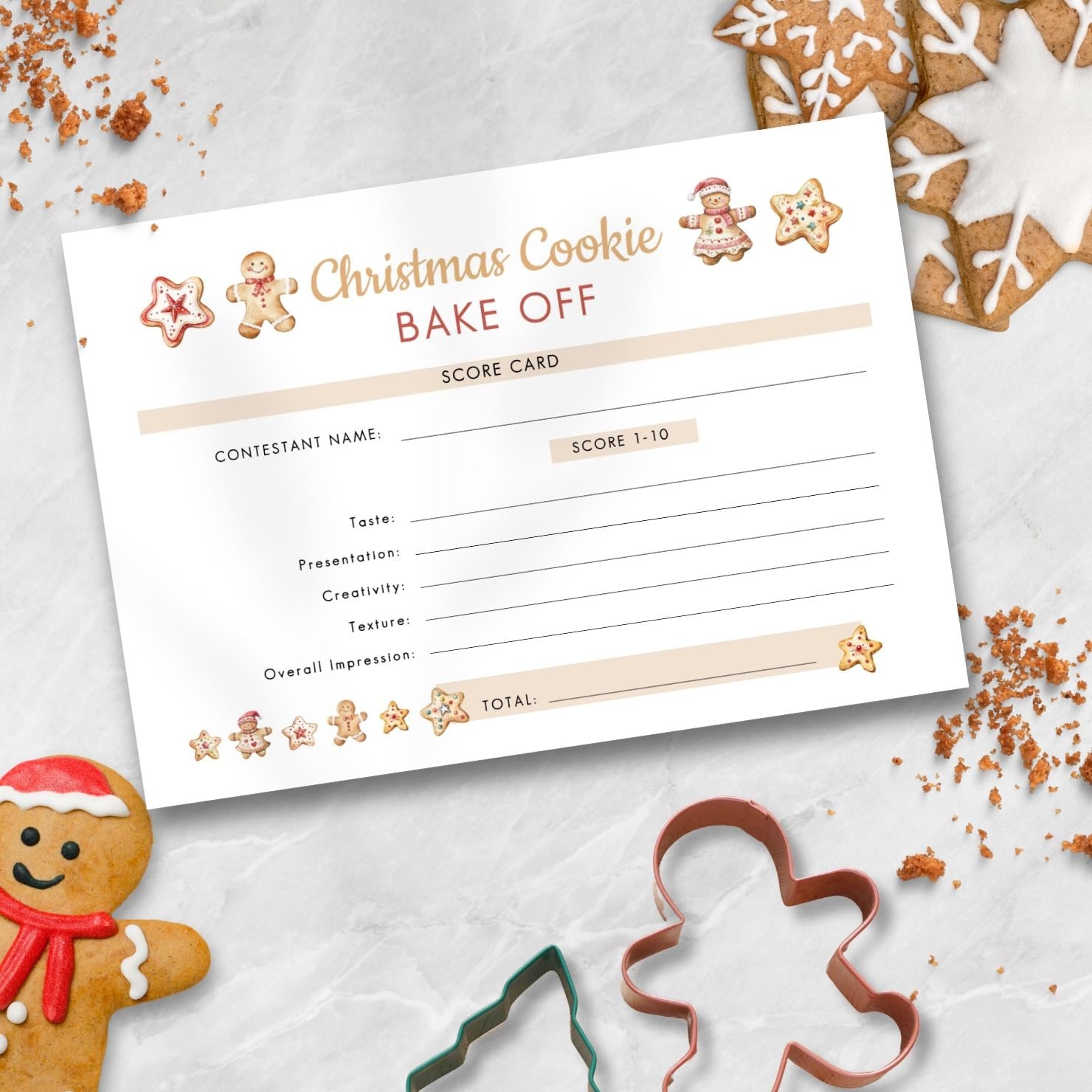 Cookie Bake Off Judging Sheets Etsy