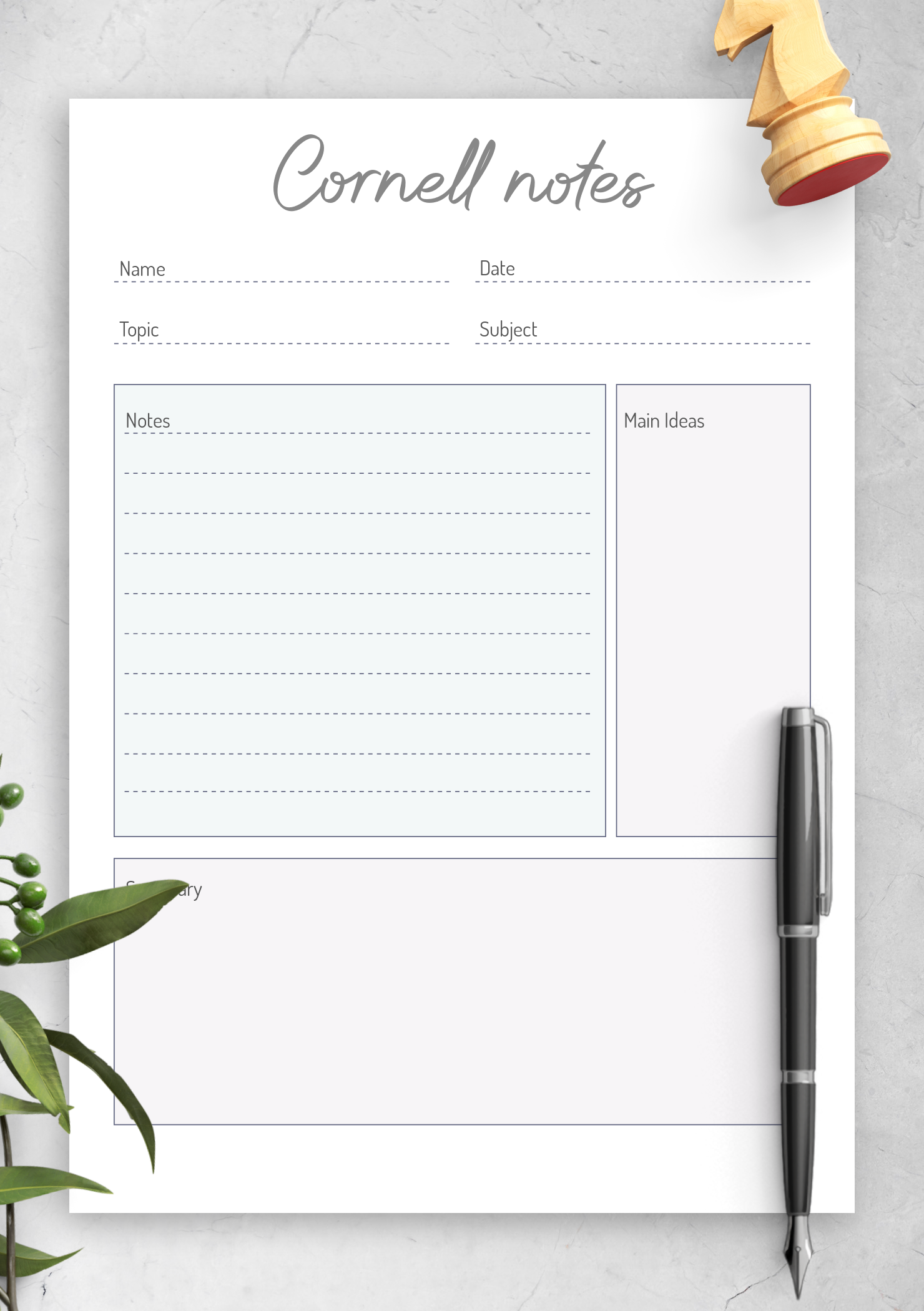 Printable Note Taking Sheets