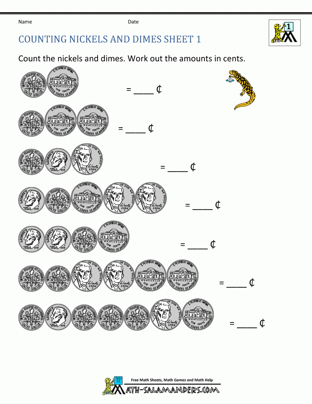 Printable Nickels Game Sheet Printable Nickels Game Sheet