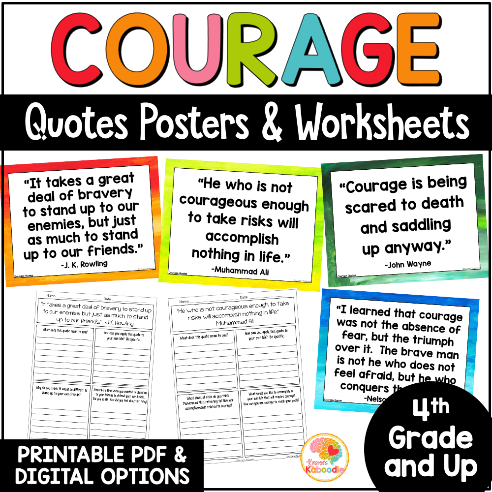Courage Quotes Posters And Reflection Activities Bulletin Board Courage Quotes Posters And Reflection Activities Bulletin Board