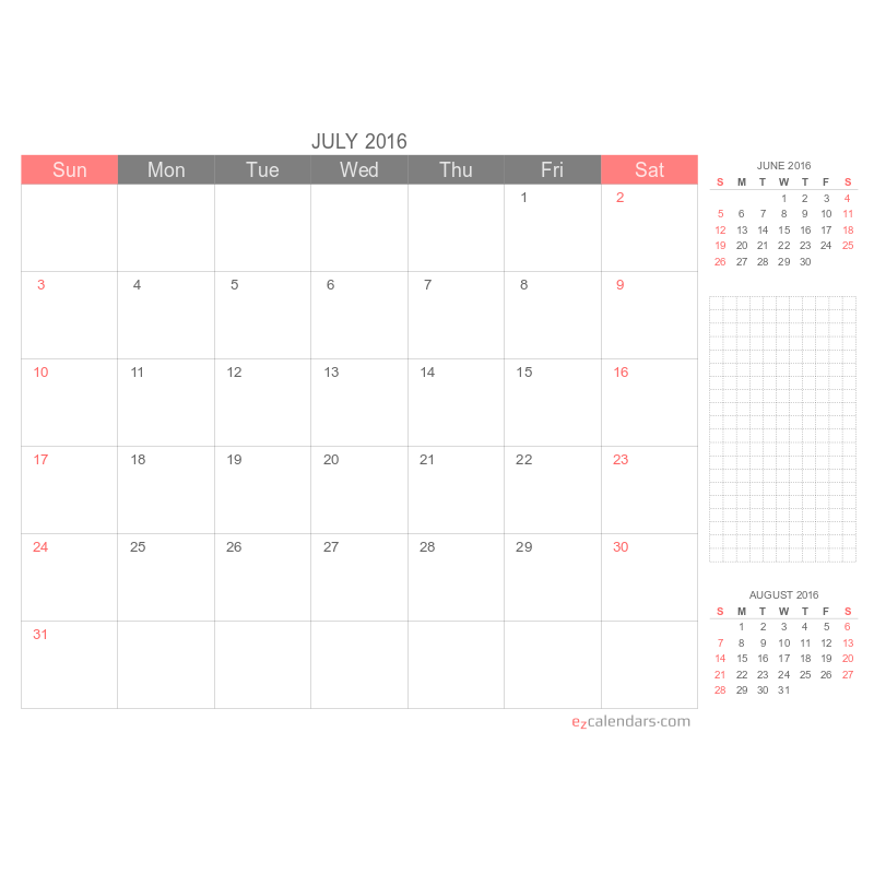 Create Free Printable Monthly Yearly Or Weekly Calendars EzCalendars