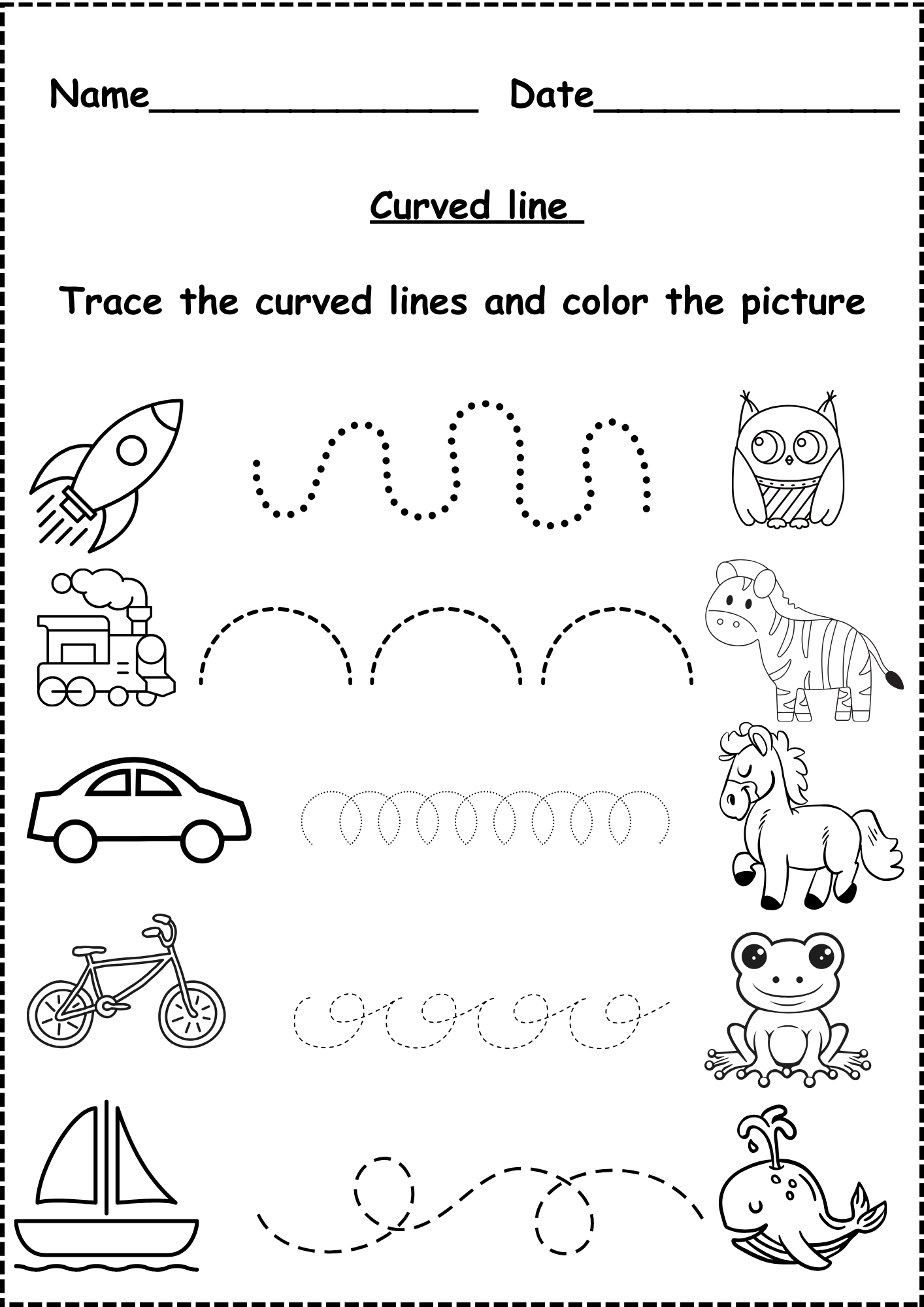 Curved Line Tracing Worksheets For Kindergarten Free Curved Line Tracing Worksheets For Kindergarten Free