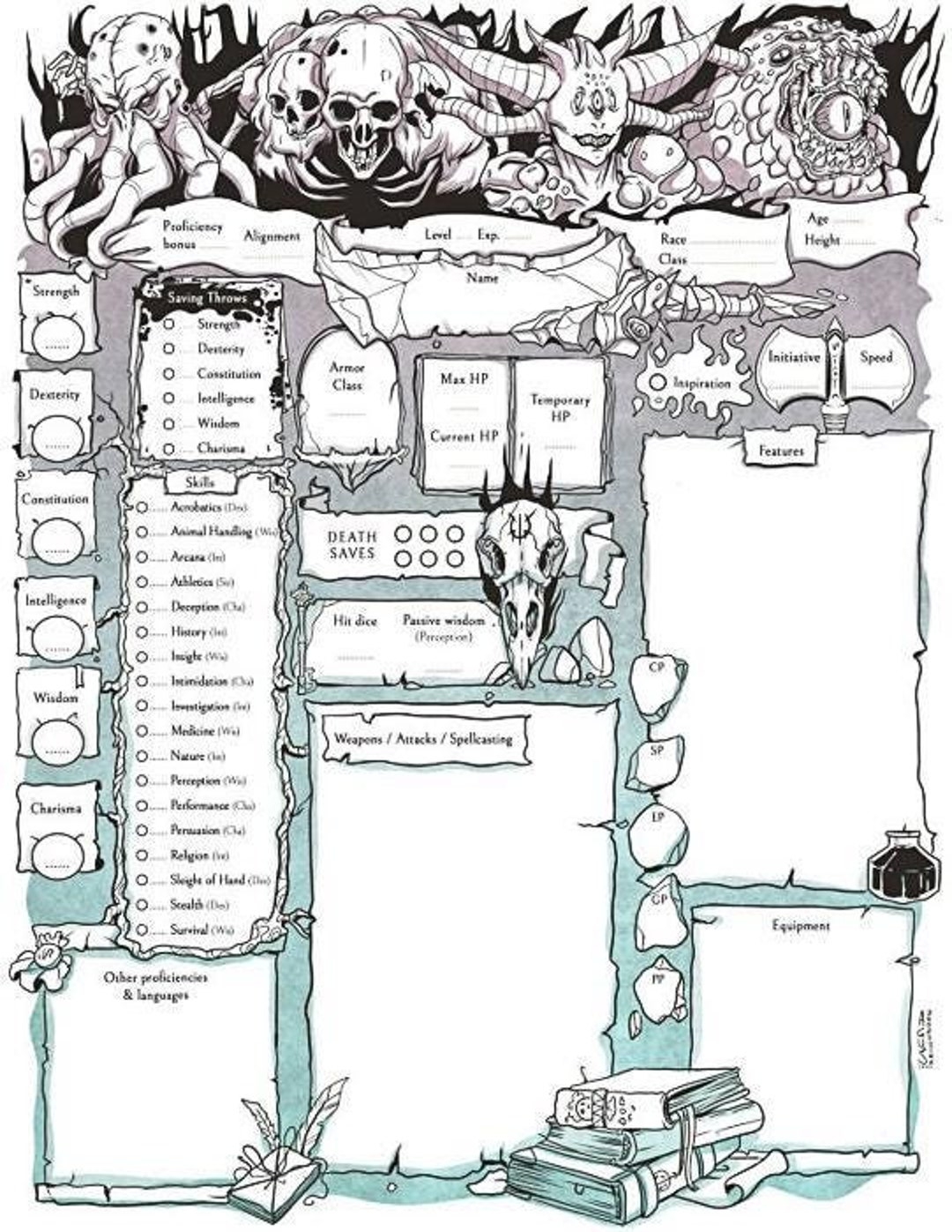 Printable Dnd Sheet Printable Dnd Sheet