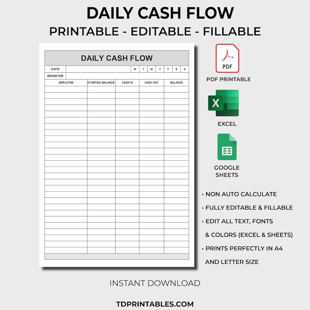 Printable Cash Flow Worksheet