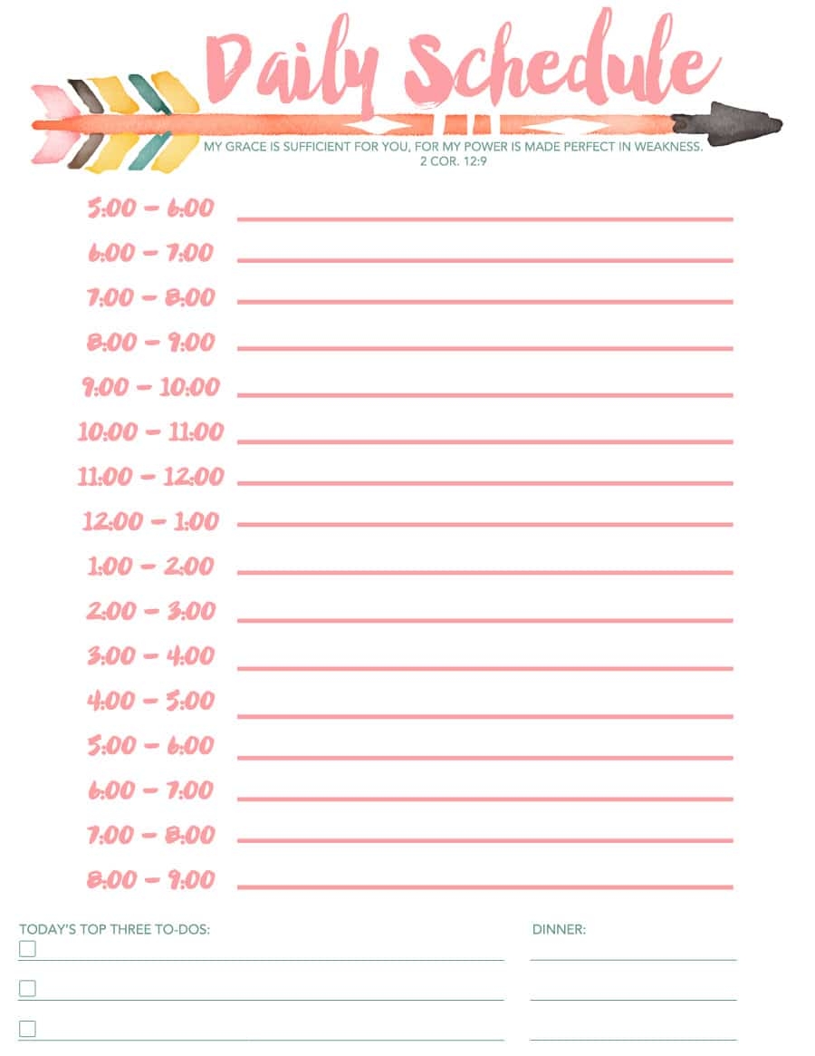 Daily Time Sheets Free Printable