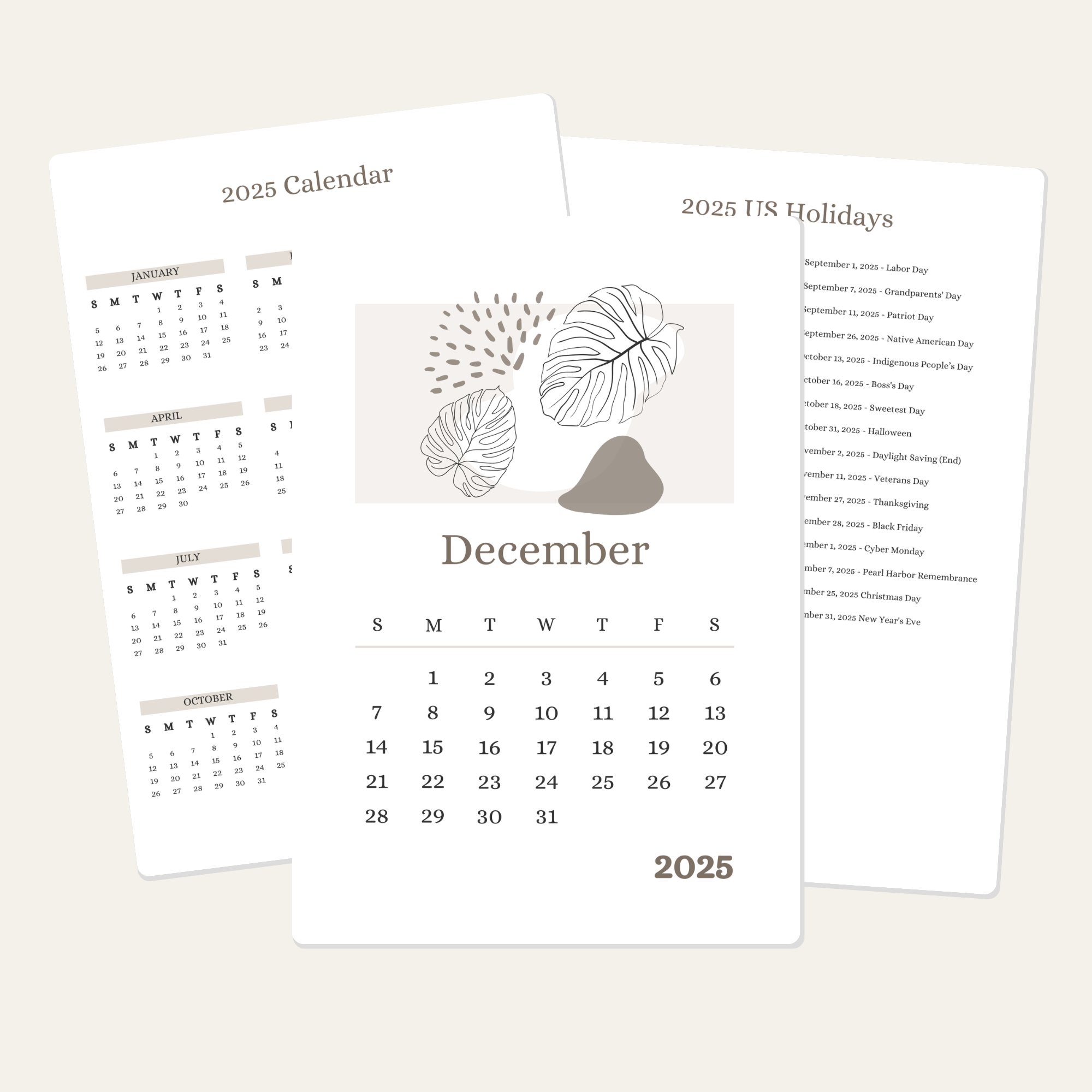 December Calendar Printable 2025 December Calendar Printable 2025
