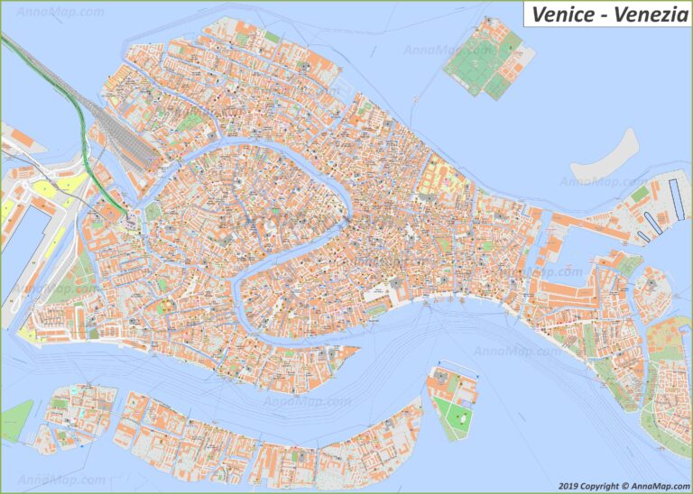 Detailed Tourist Maps Of Venice Italy Free Printable Maps Of Venice AnnaMap
