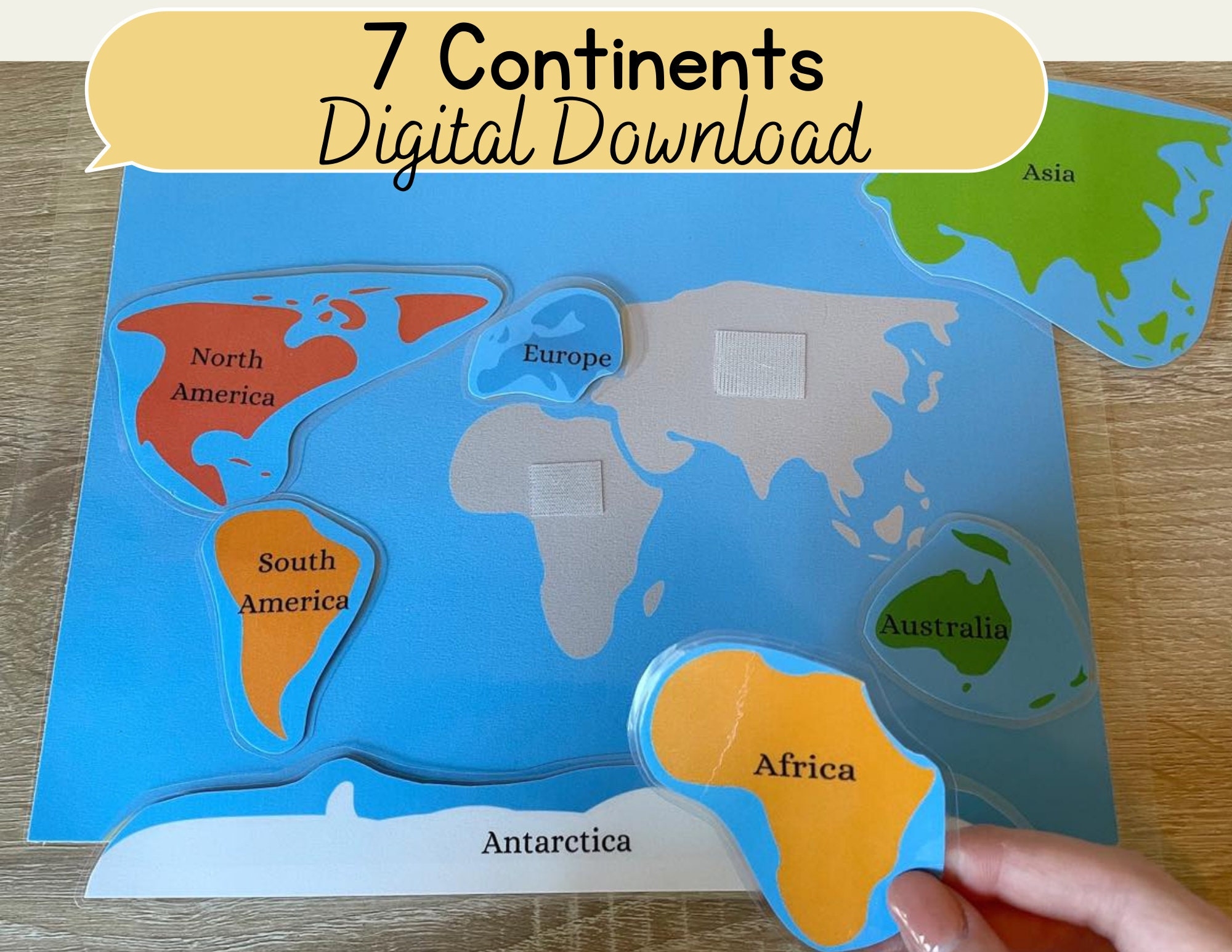 Digital Download 7 Continents Of Our World Busy Book Page File Folder Activity Geography Matching World Map Puzzle For Children Etsy
