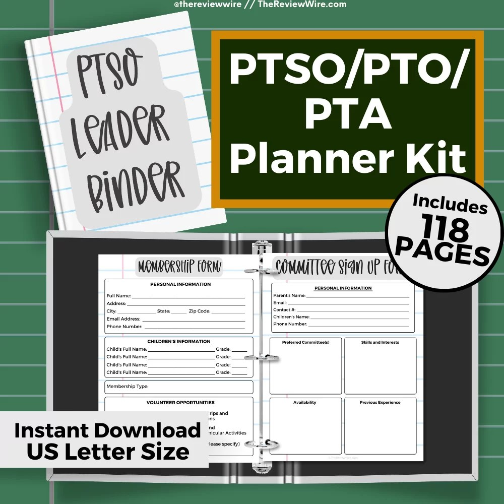 Digital PTA PTO PTSO Printable Planner Kit Gray The Review Wire