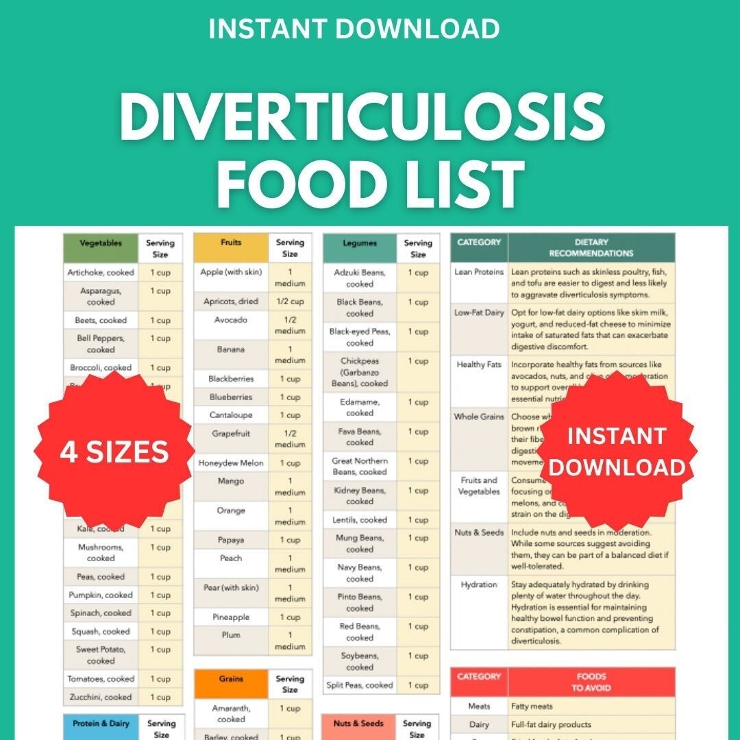 Printable Diverticulitis Food Chart Printable Diverticulitis Food Chart