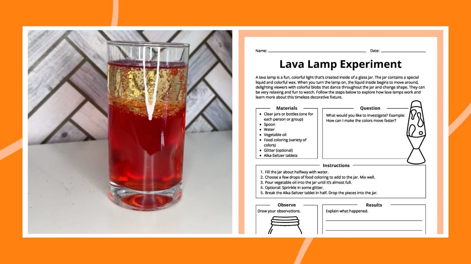 DIY Lava Lamp Experiment How To Plus Free Worksheet DIY Lava Lamp Experiment How To Plus Free Worksheet