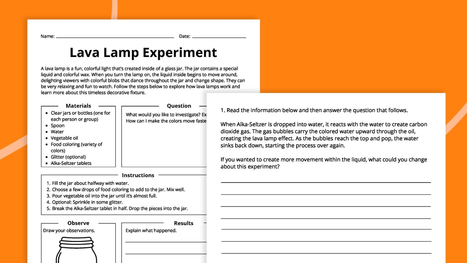 DIY Lava Lamp Experiment How To Plus Free Worksheet DIY Lava Lamp Experiment How To Plus Free Worksheet