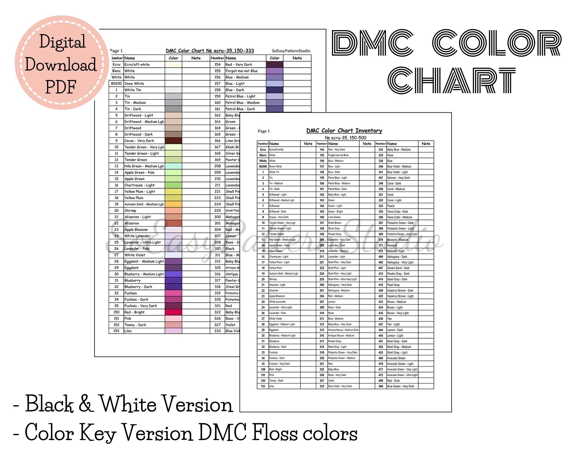 DMC Floss Color Chart PDF Download File DMC Threads Color Shade Chart For Cross Stitch Thread Etsy DMC Floss Color Chart PDF Download File DMC Threads Color Shade Chart For Cross Stitch Thread Etsy