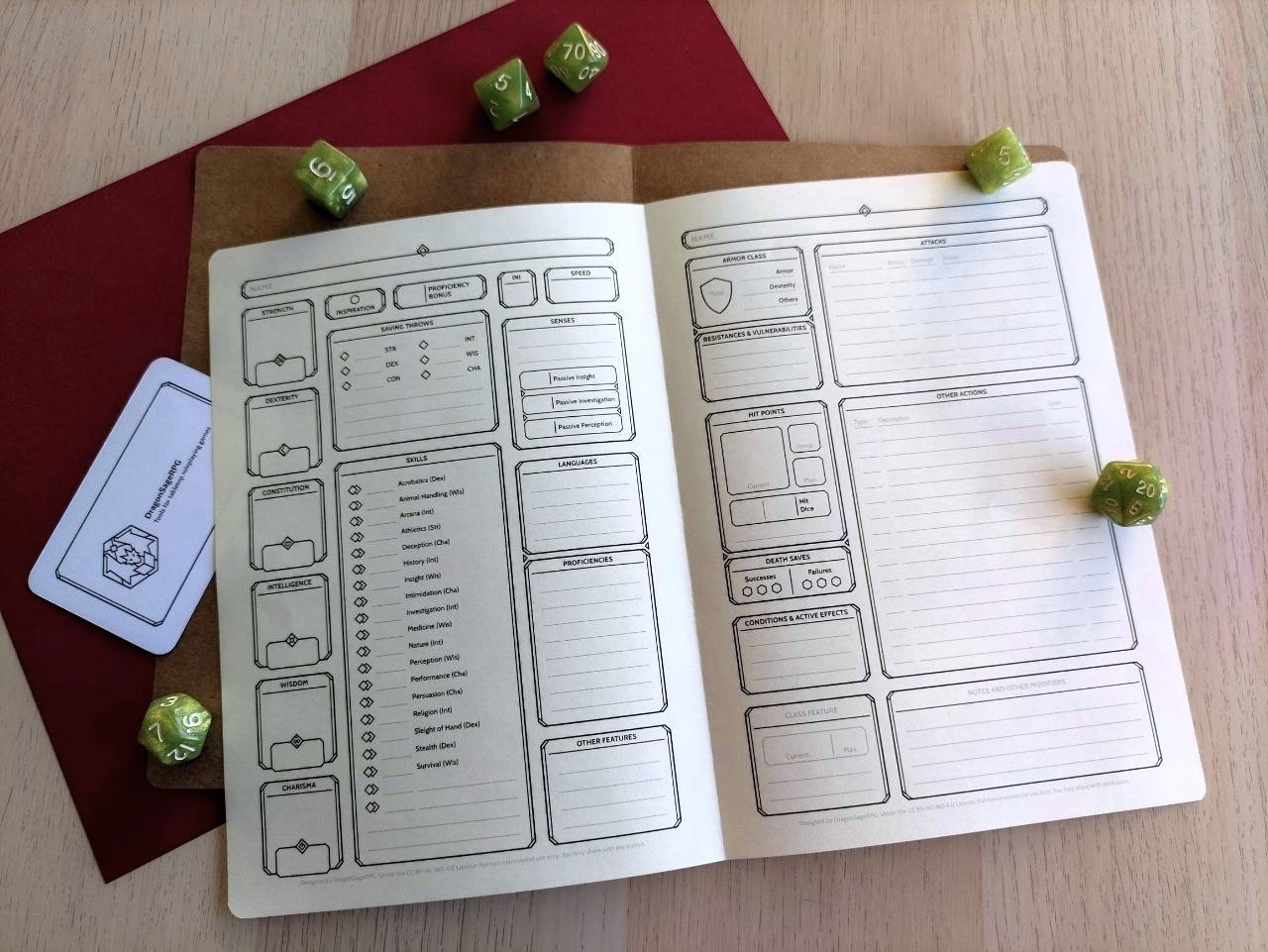 Dnd Notebook Printable Dnd Character Journal Dnd Character Sheet With Spell Cards Dnd Campaign Journal