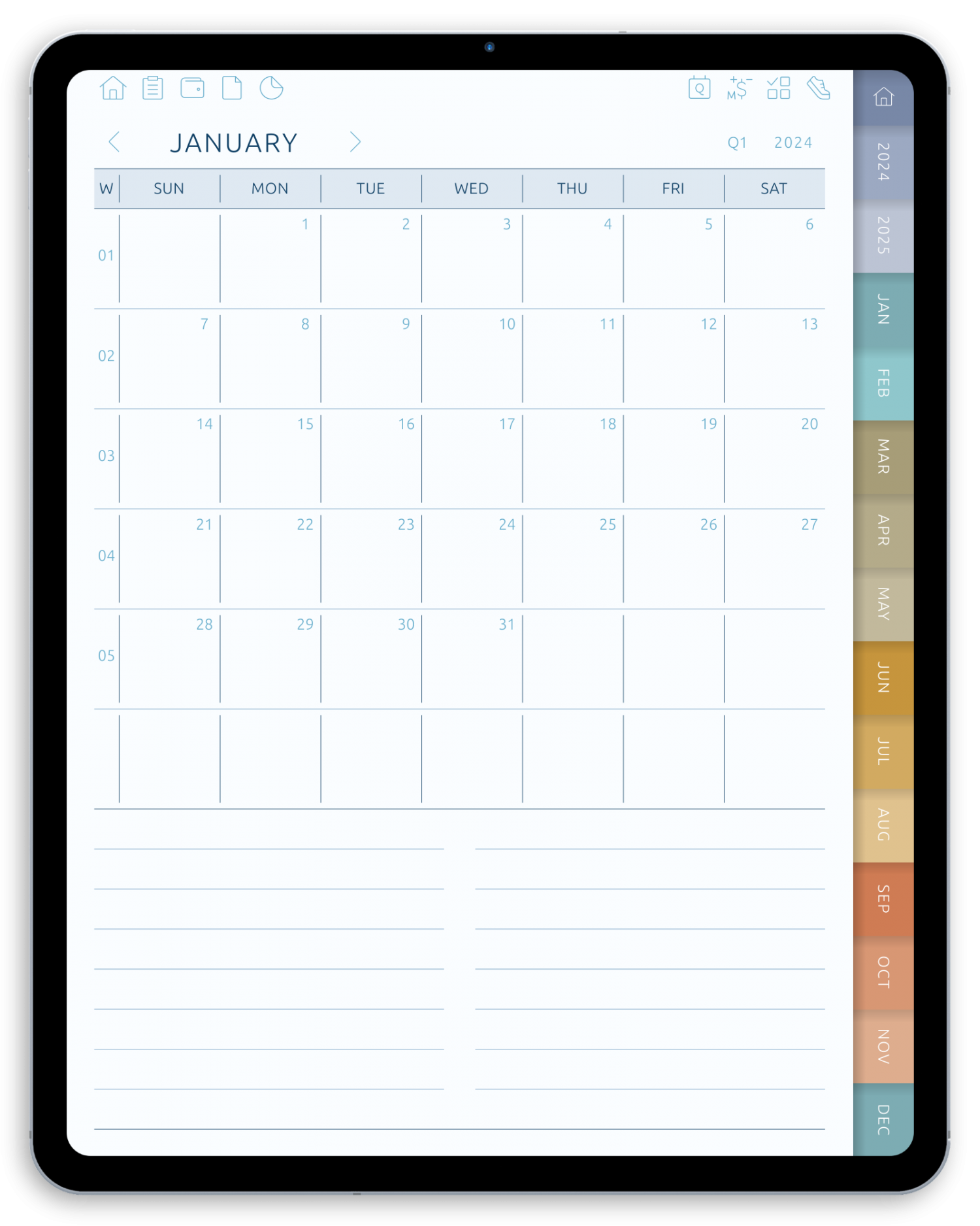 Download 2025 2030 Monthly Calendar 5 Years For GoodNotes IPad Etc