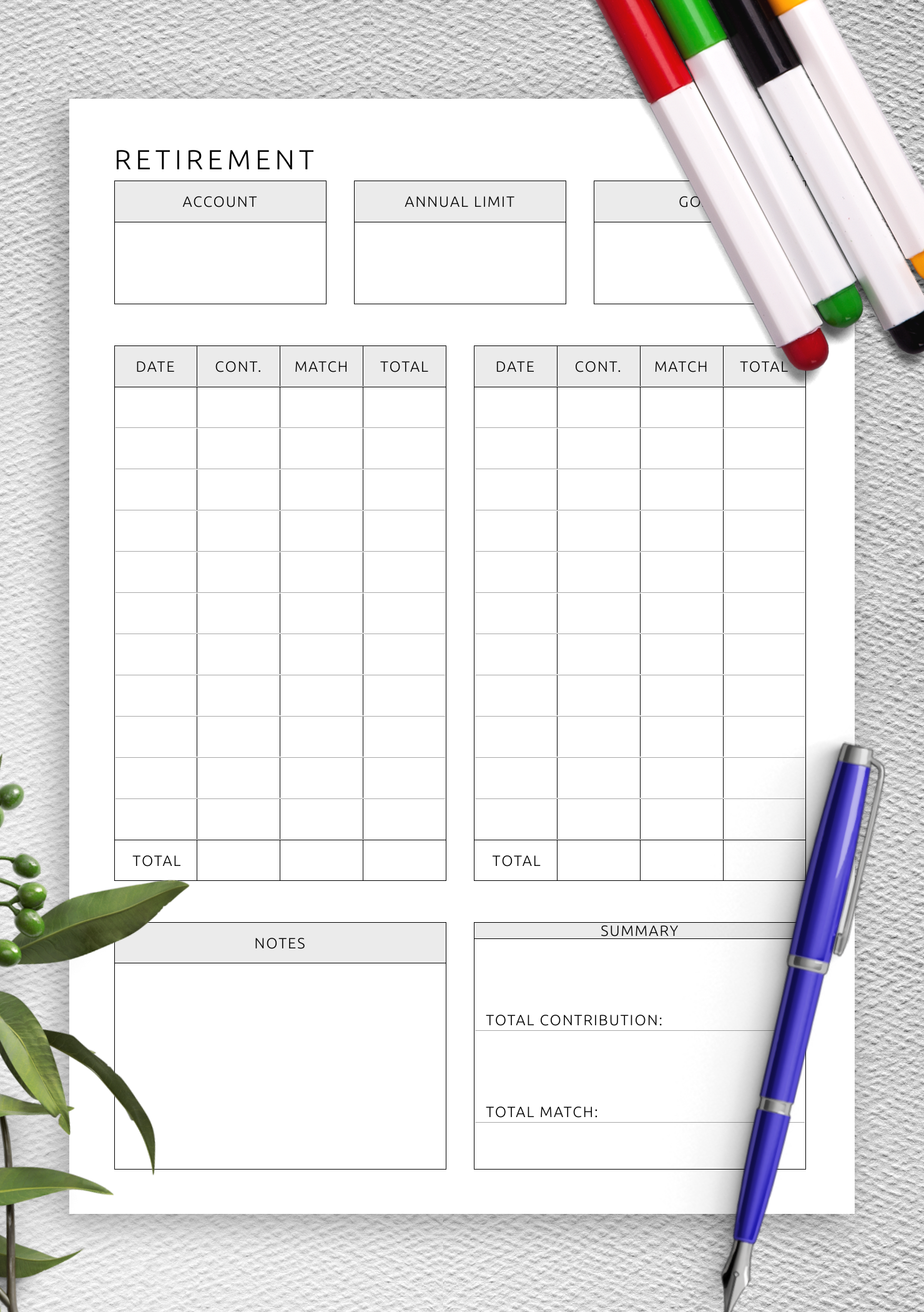 Download Printable Simple Retirement Plan Template PDF Download Printable Simple Retirement Plan Template PDF