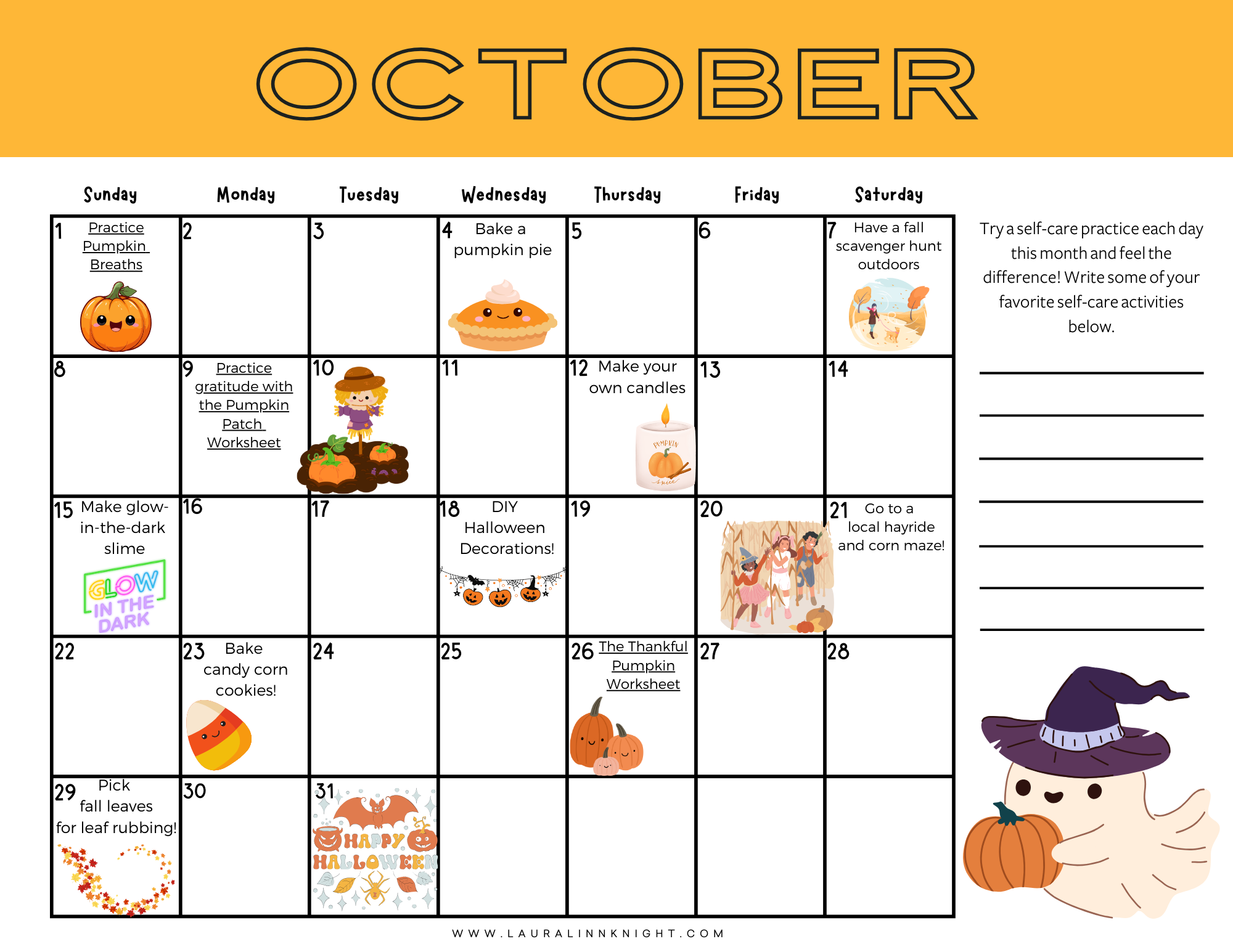 Download The FREE October 2023 Kids Self Care And Family Fall Activities Calendar Laura Linn Knight Download The FREE October 2023 Kids Self Care And Family Fall Activities Calendar Laura Linn Knight