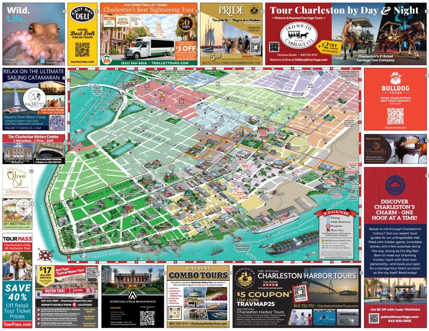 Downtown Charleston SC Printable Map Things To Do In Charleston SC Visitor Info