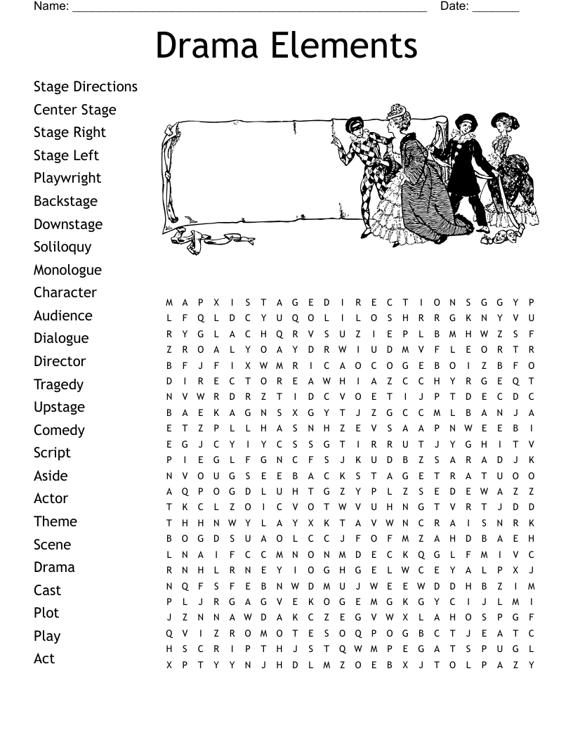 Drama Elements Word Search WordMint