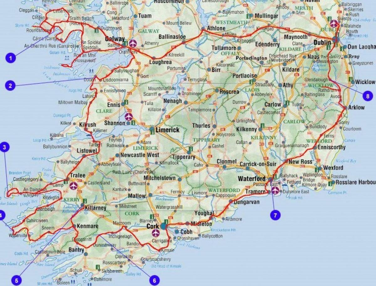 Printable Road Map Of Ireland