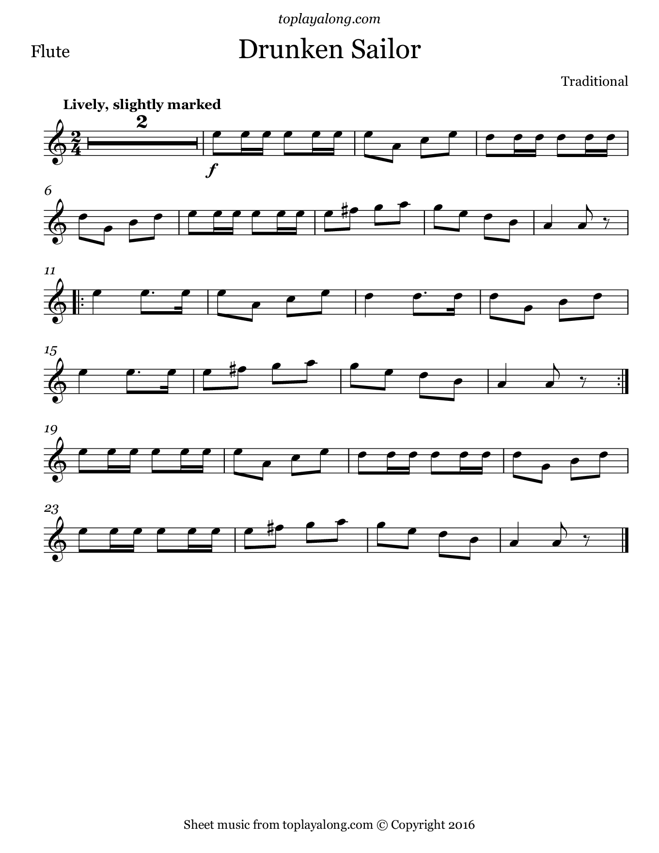 Drunken Sailor Toplayalong