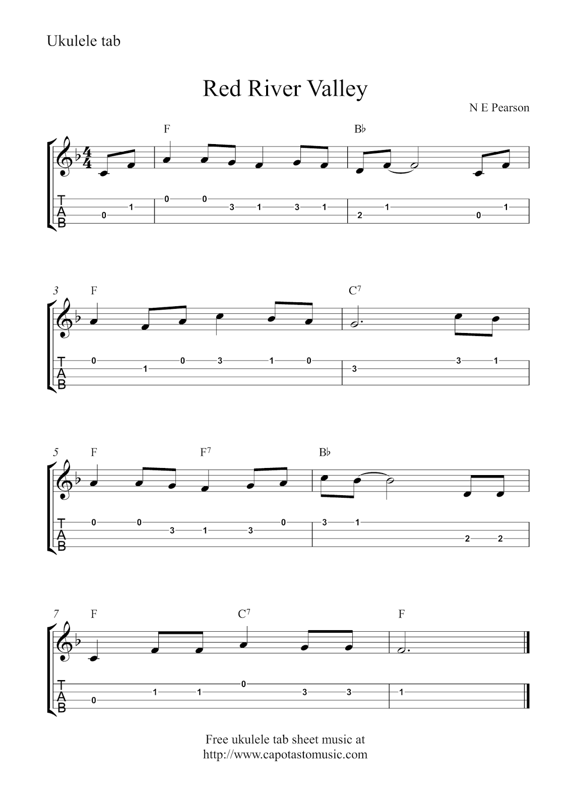 Free Printable Sheet Music For Ukulele