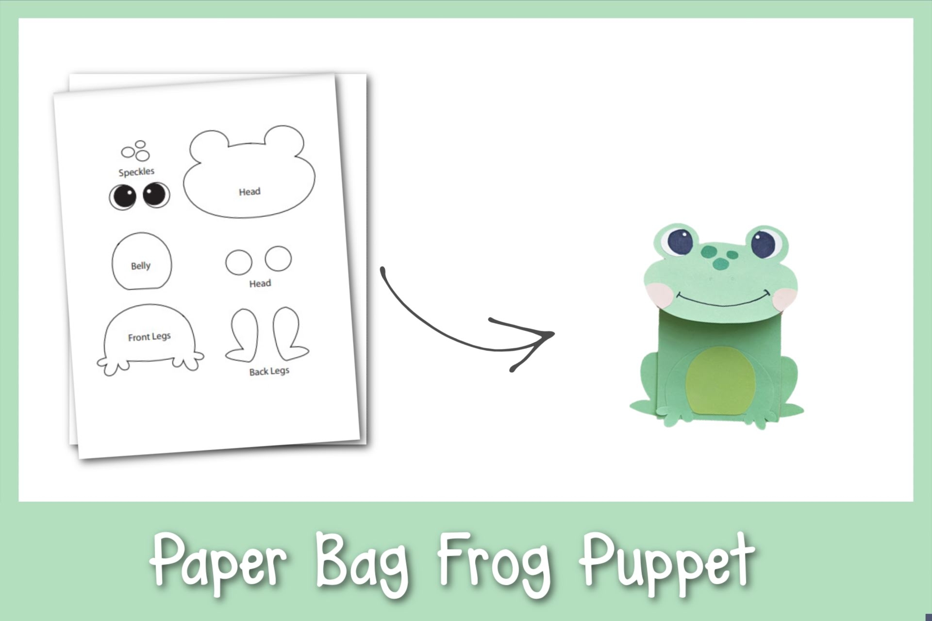 Easy U0026 Fun Paper Bag Frog Puppet Free Template Frosting And Glue Easy Crafts Games Recipes And Fun