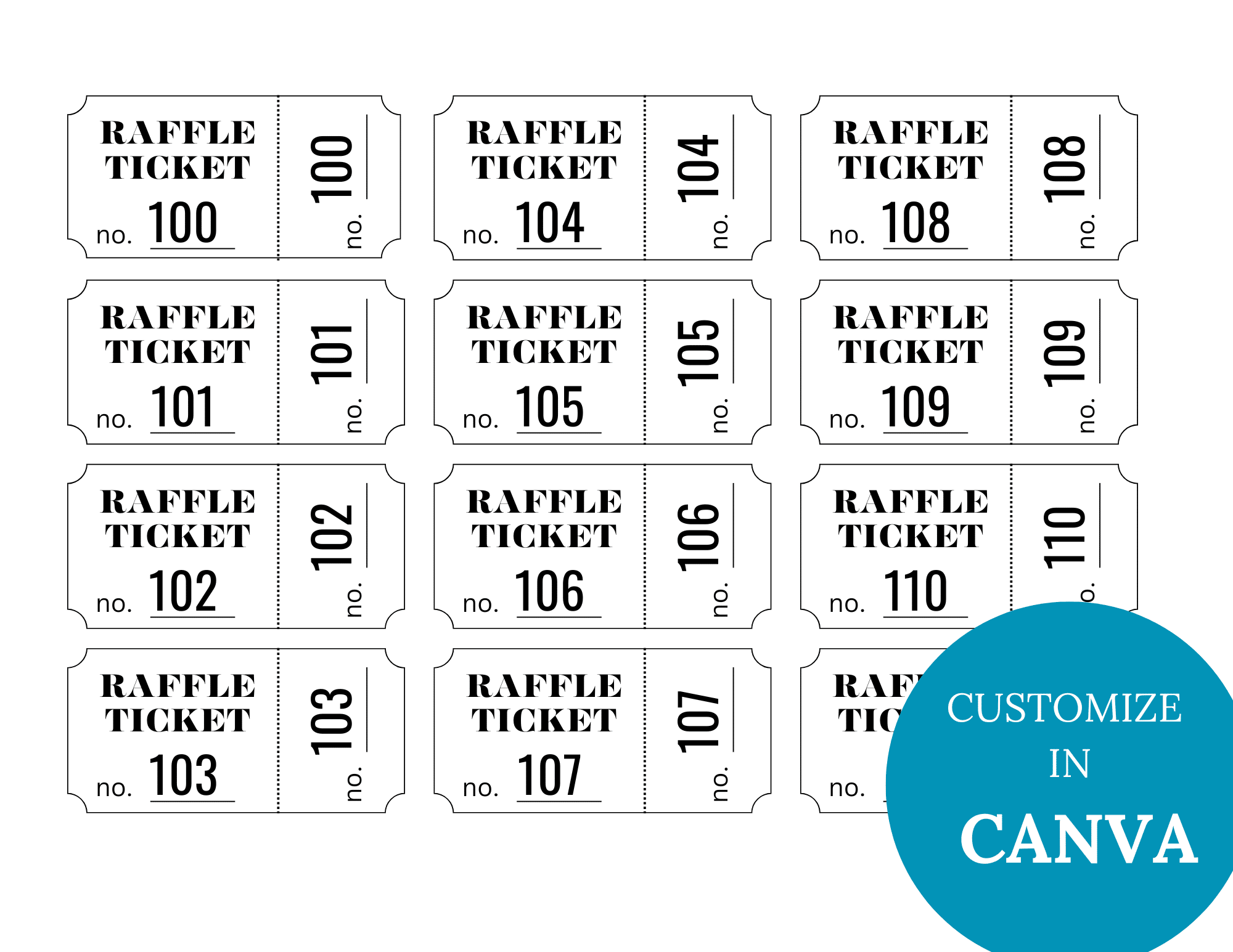 Free Printable Raffle Tickets Sheets