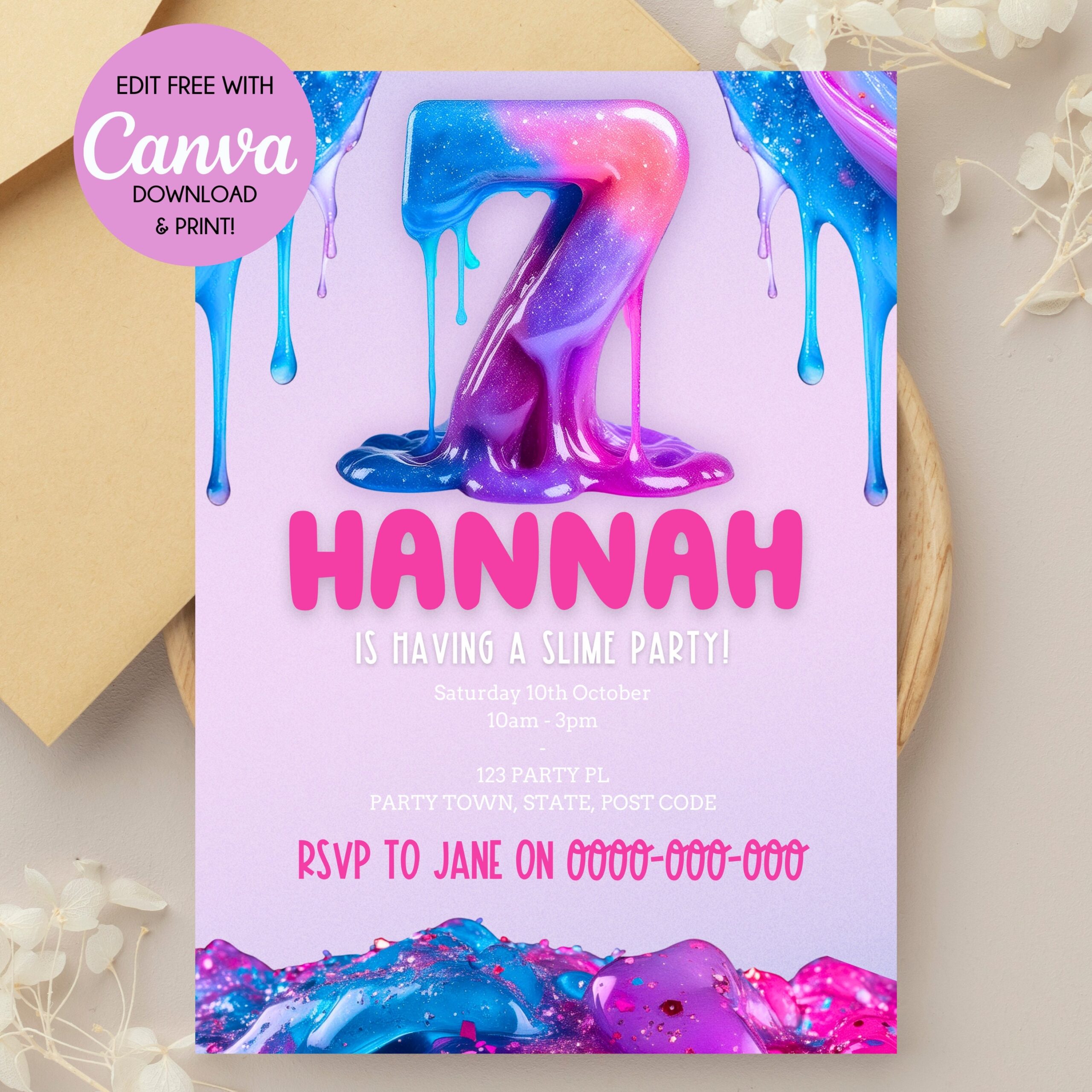 Free Printable Slime Party Invitation Template Free Printable Slime Party Invitation Template