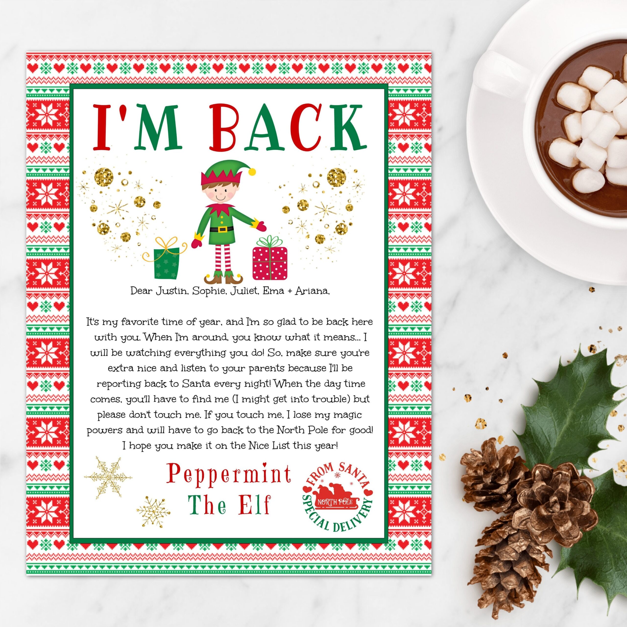 Free Printable Santa Elf Letter Template