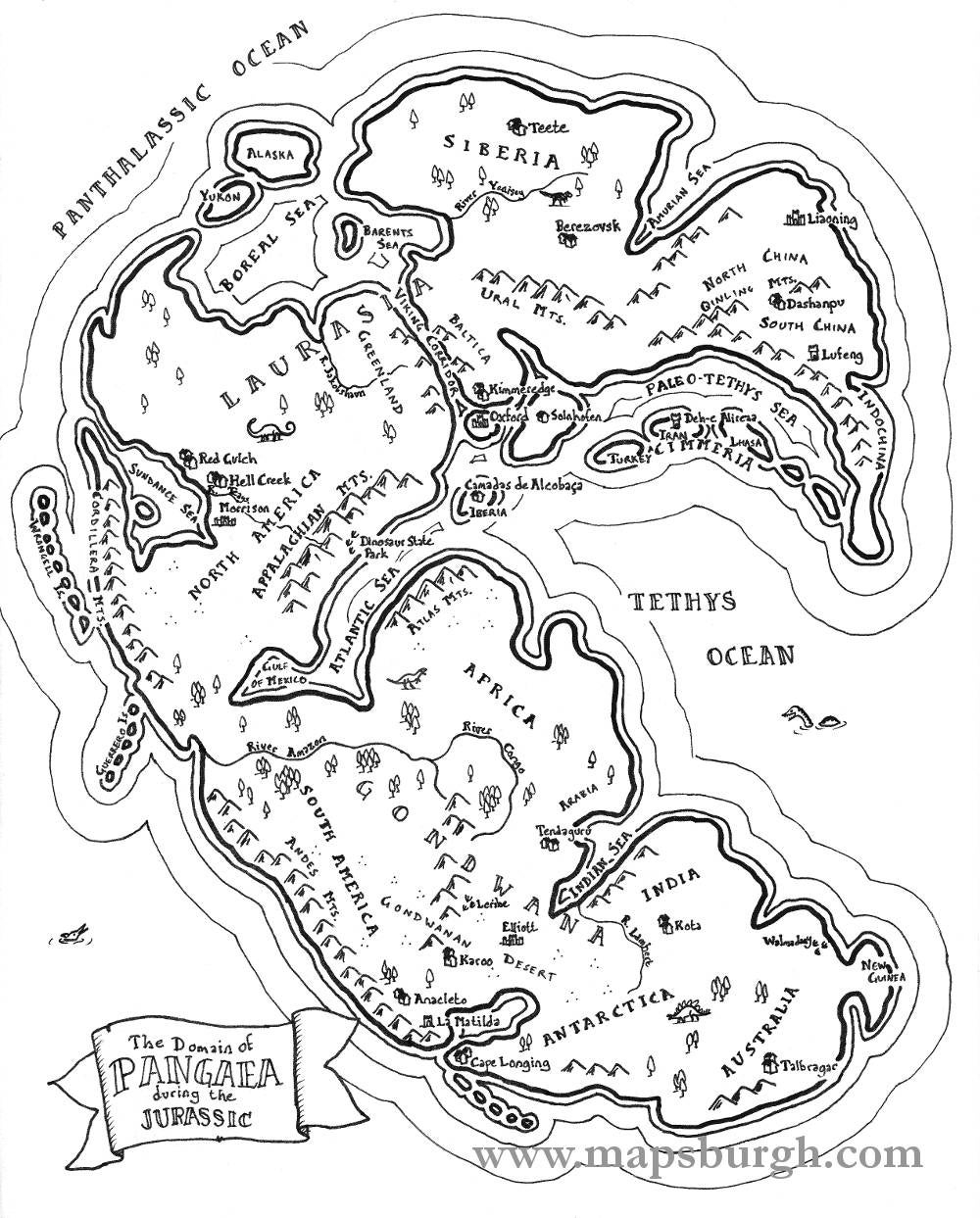 Fantasy Map Of Pangaea Etsy Fantasy Map Of Pangaea Etsy