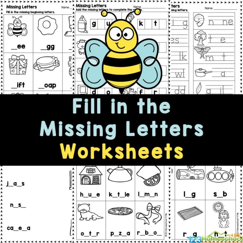  Fill In The Missing Letters Free Complete Missing Letters In Words Worksheets
