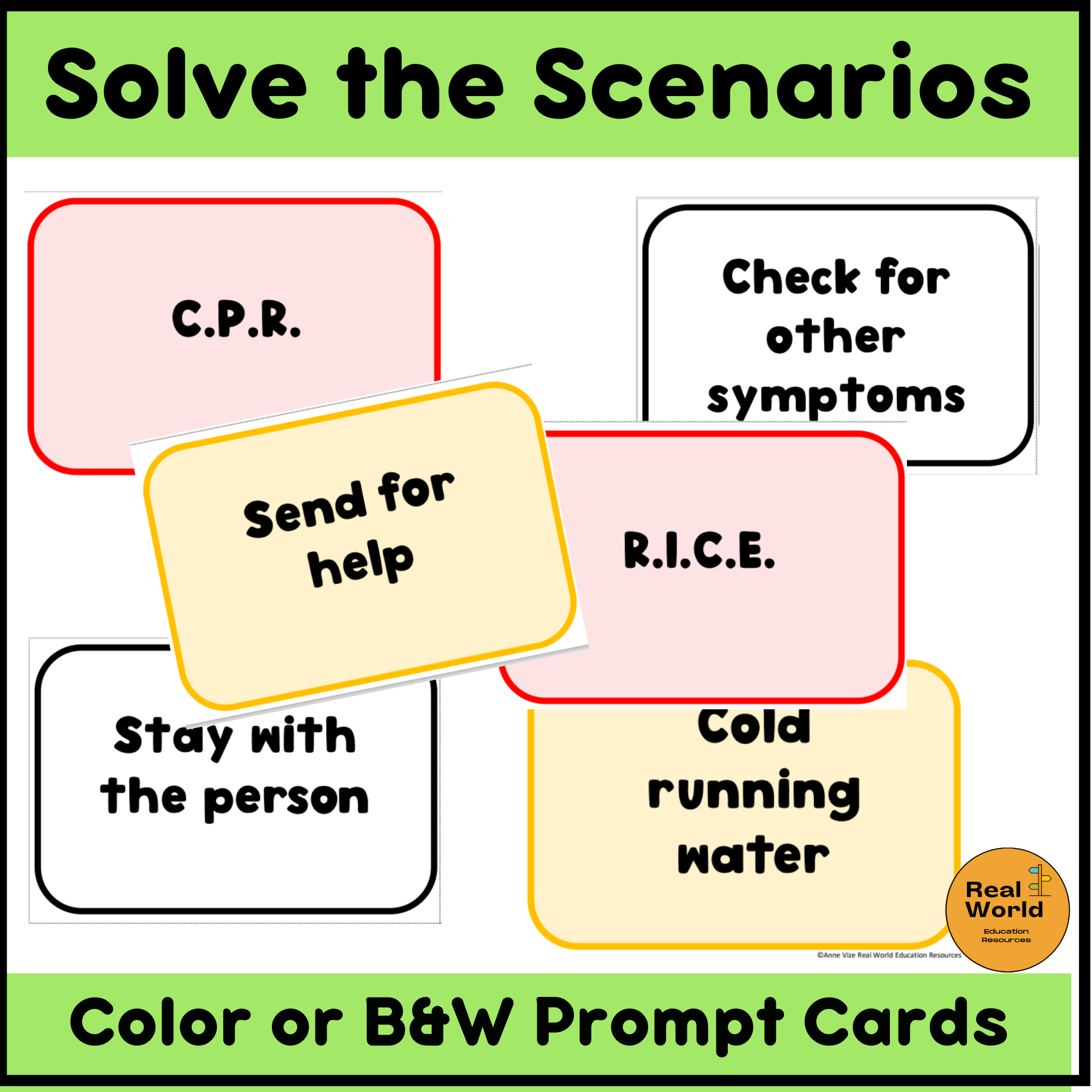 First Aid Scenarios And Action Plan Cards Made By Teachers First Aid Scenarios And Action Plan Cards Made By Teachers