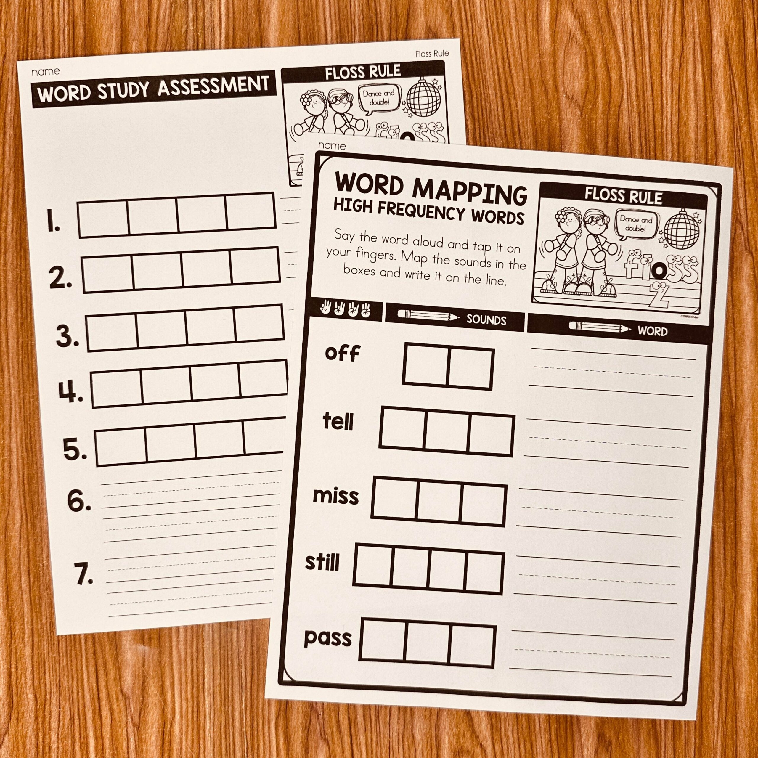 Floss Rule Word Mapping Sight Words By Phonics Skills Simply Kinder Plus