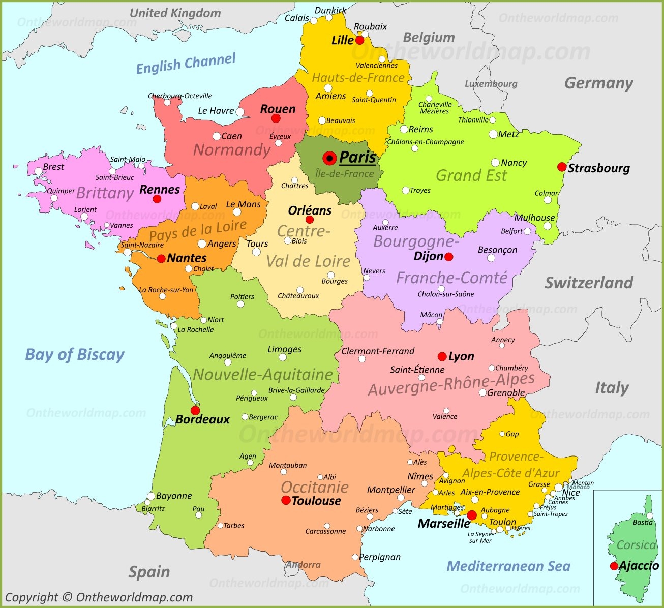 France Map Discover France With Detailed Maps