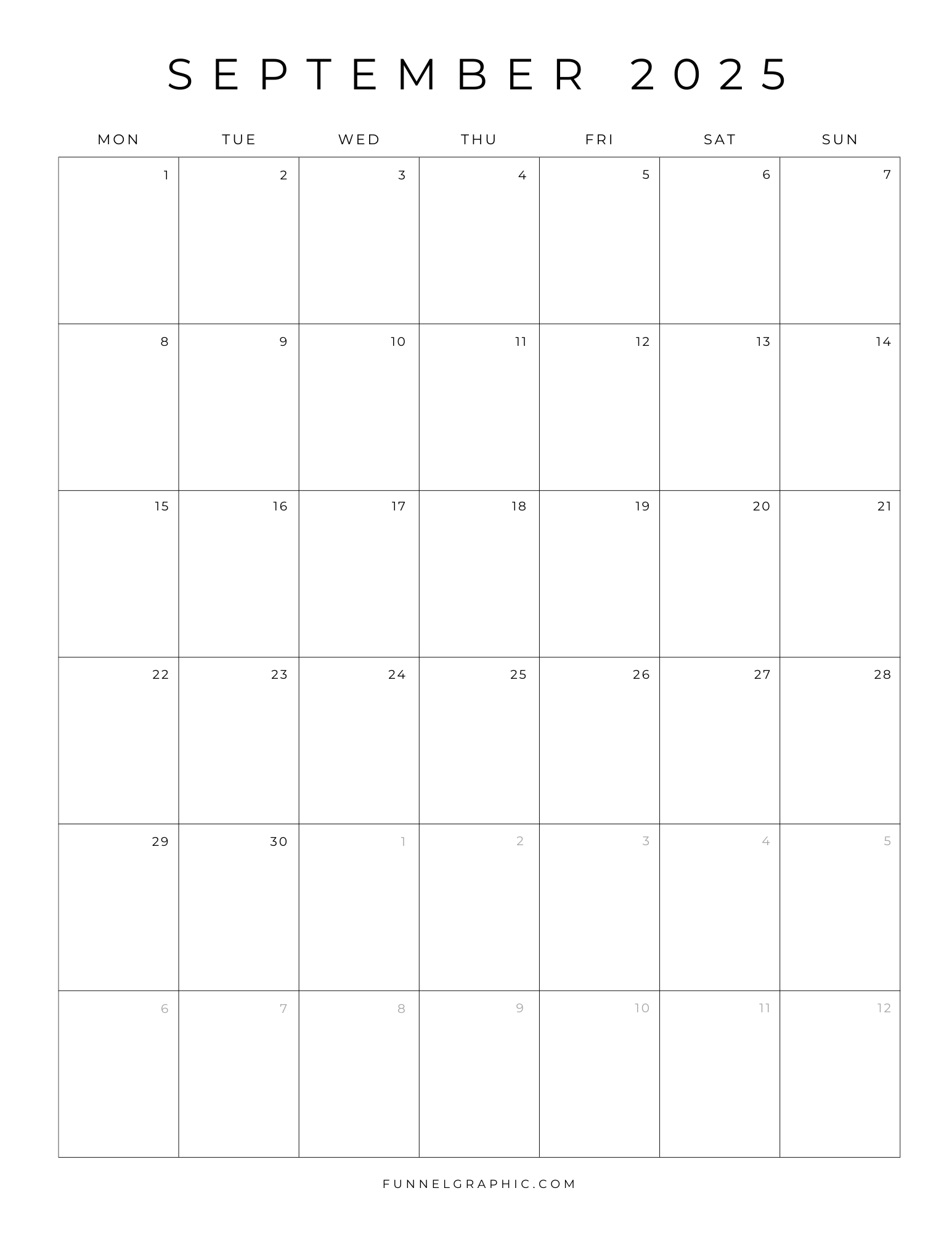 Free 2025 Calendar Printable Blank Portrait Templates