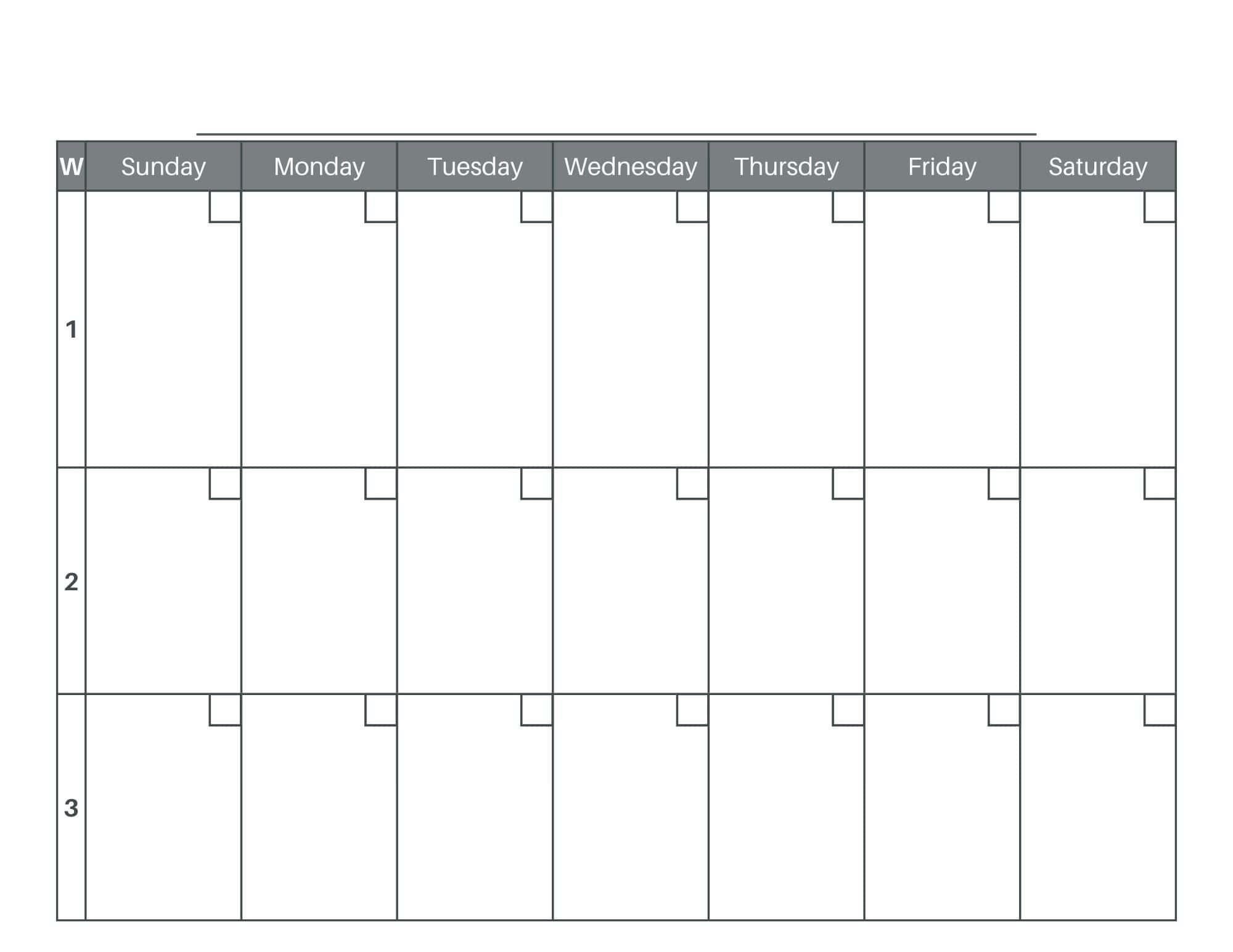 Free 3 Week Calendar Printable Blank Template