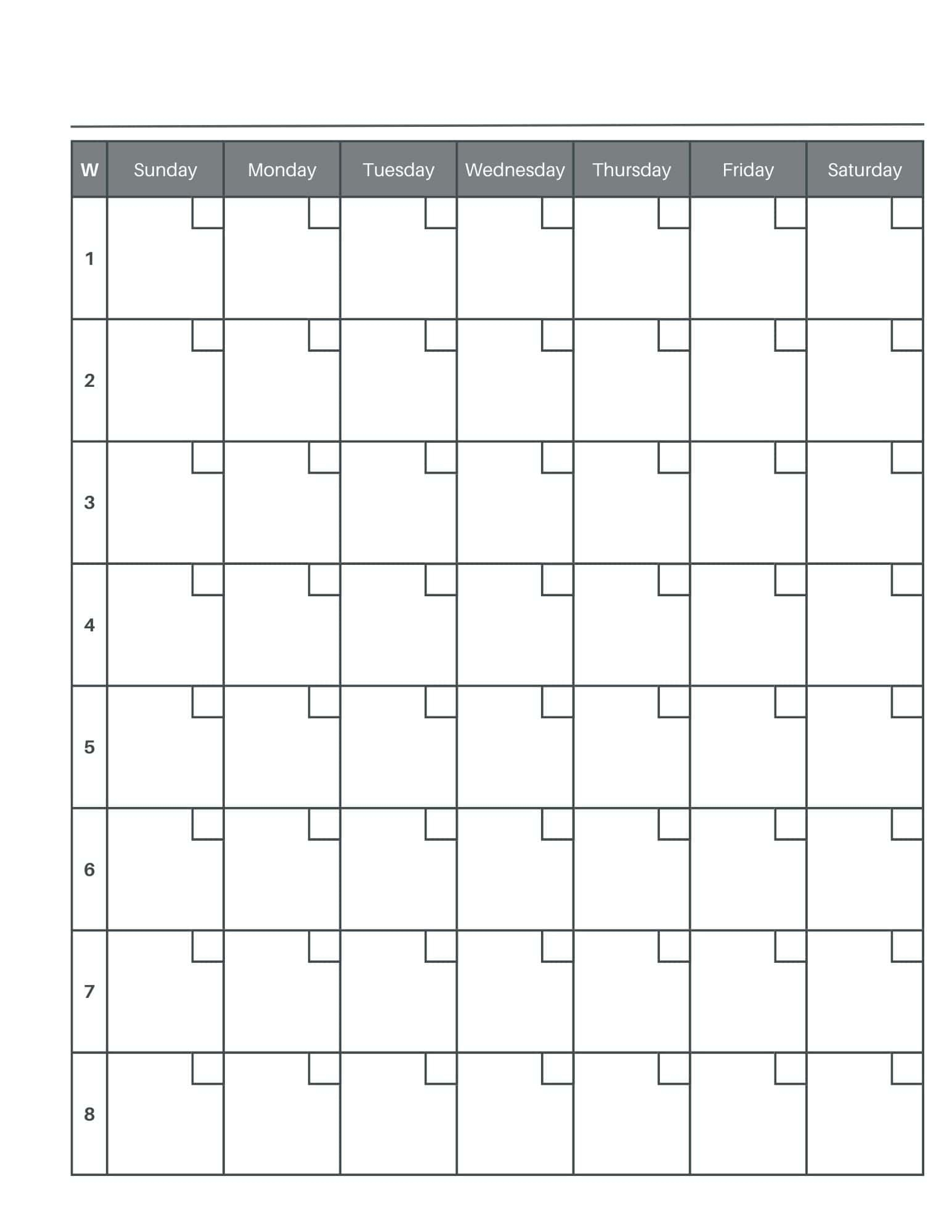 Continuous Calendar Printable Continuous Calendar Printable