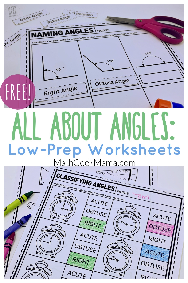 FREE All About Angles Worksheets Classify Measure Angles Math Geek Mama FREE All About Angles Worksheets Classify Measure Angles Math Geek Mama