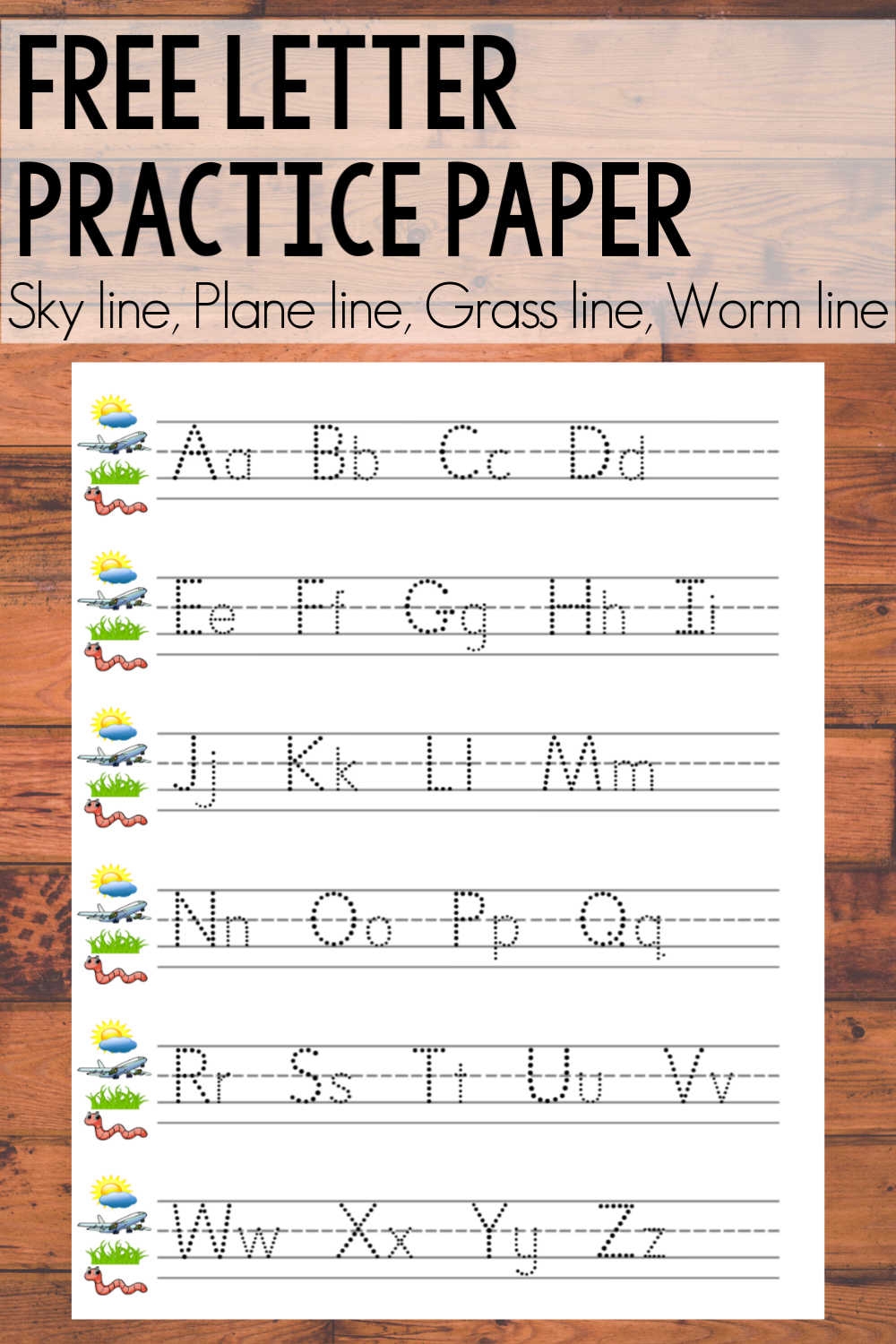 Free Alphabet Printable Sky Line Plane Line Grass Line Worm Line Shaping Up To Be A Mom