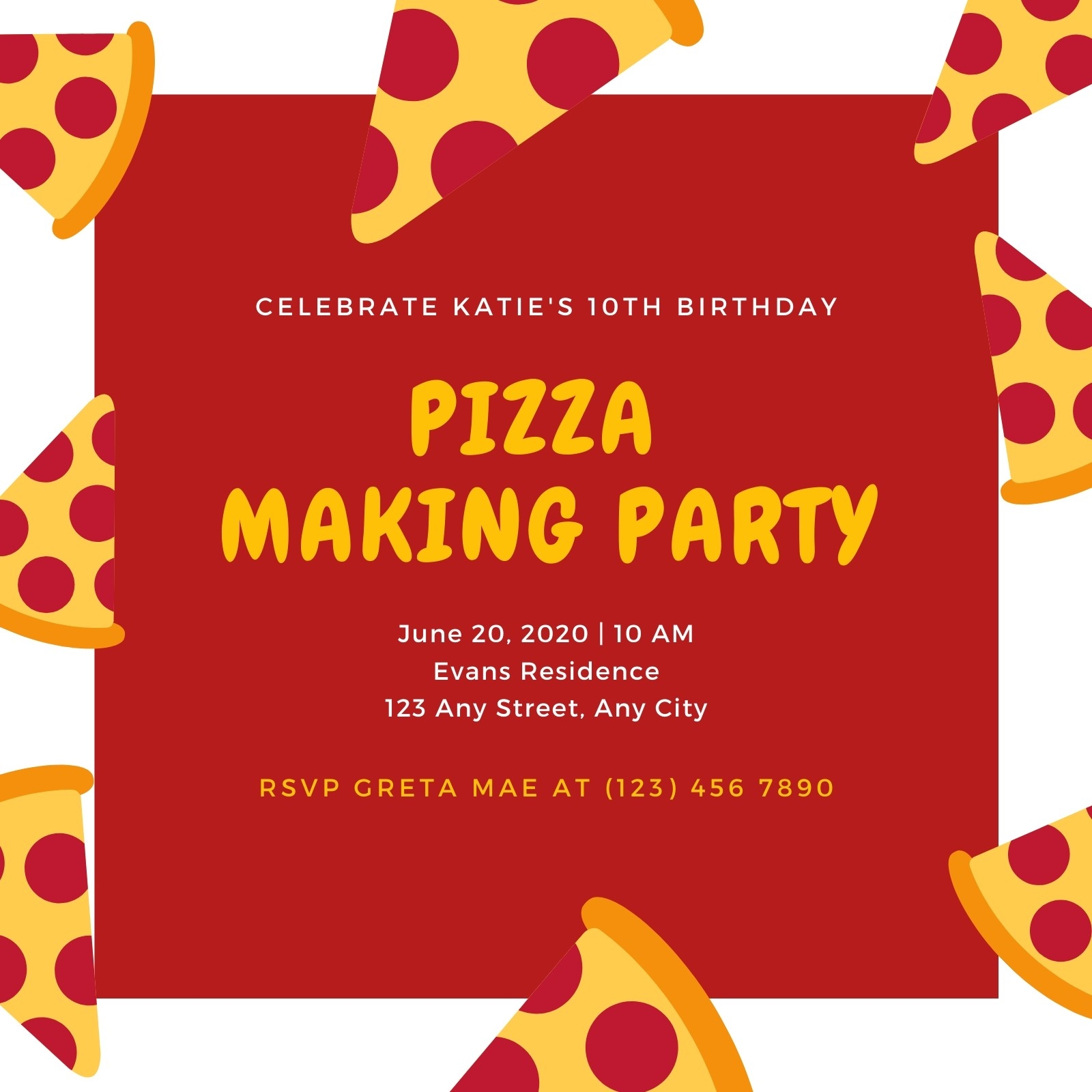 Free And Customizable Pizza Party Templates Canva