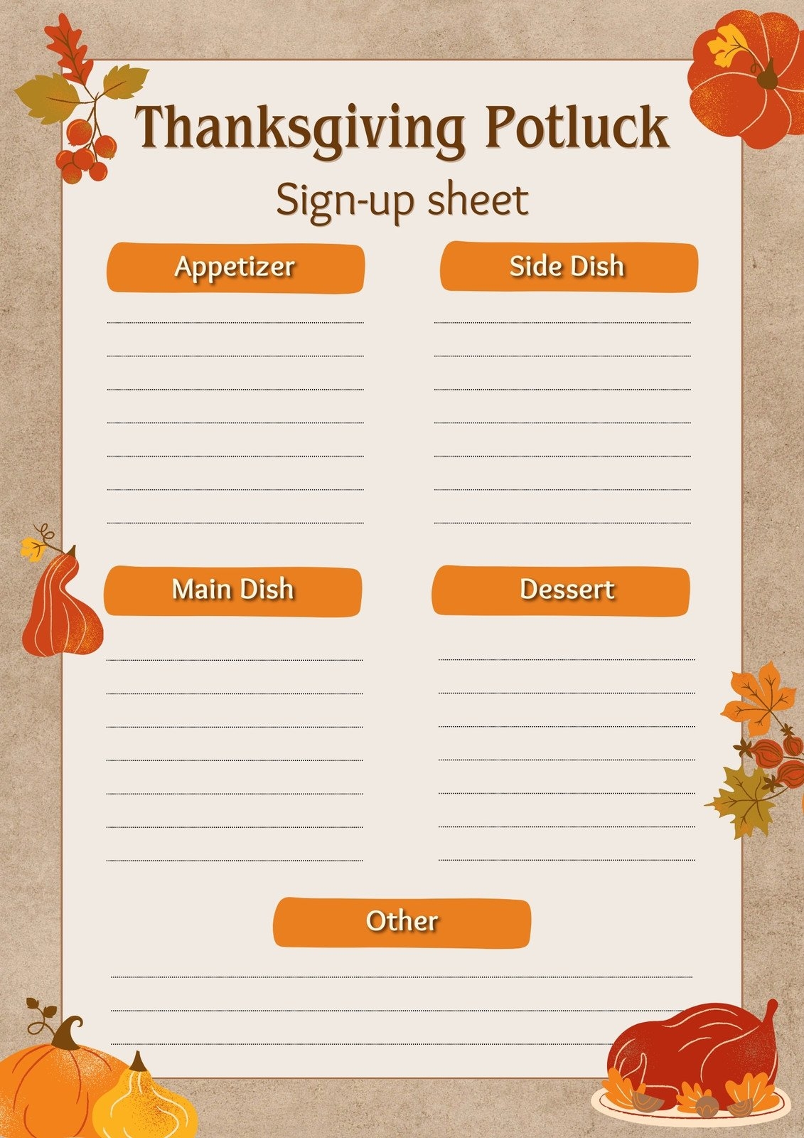 Free And Customizable Potluck Templates