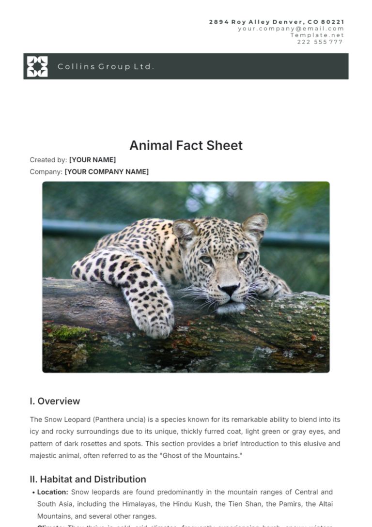 Free Animal Fact Sheet Template To Edit Online