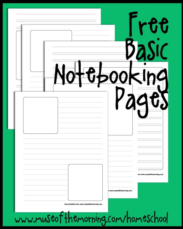 Free Basic Notebooking Pages Muse Of The Morning PDF Sewing 