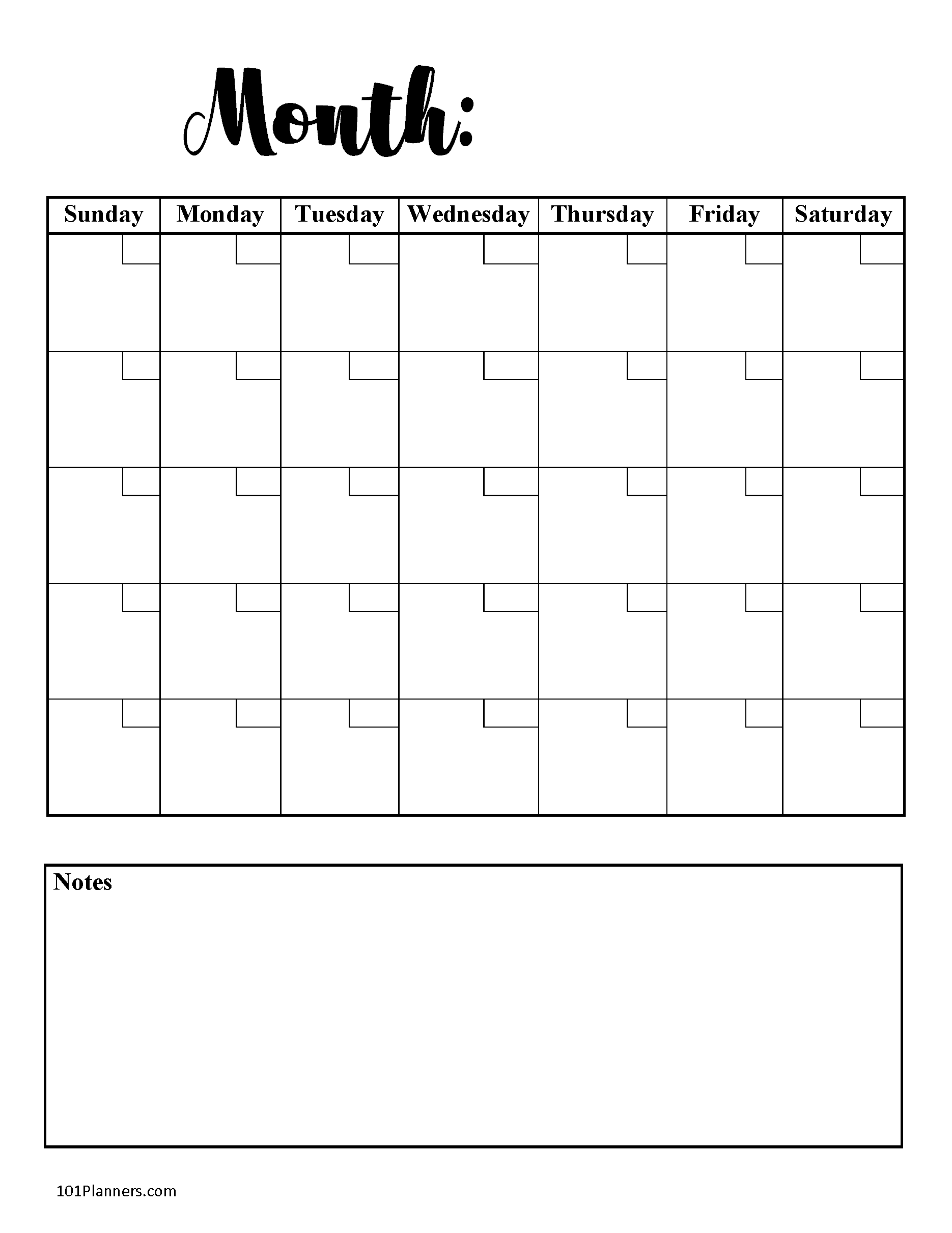 FREE Blank Calendar Templates Word Excel PDF For Any Month